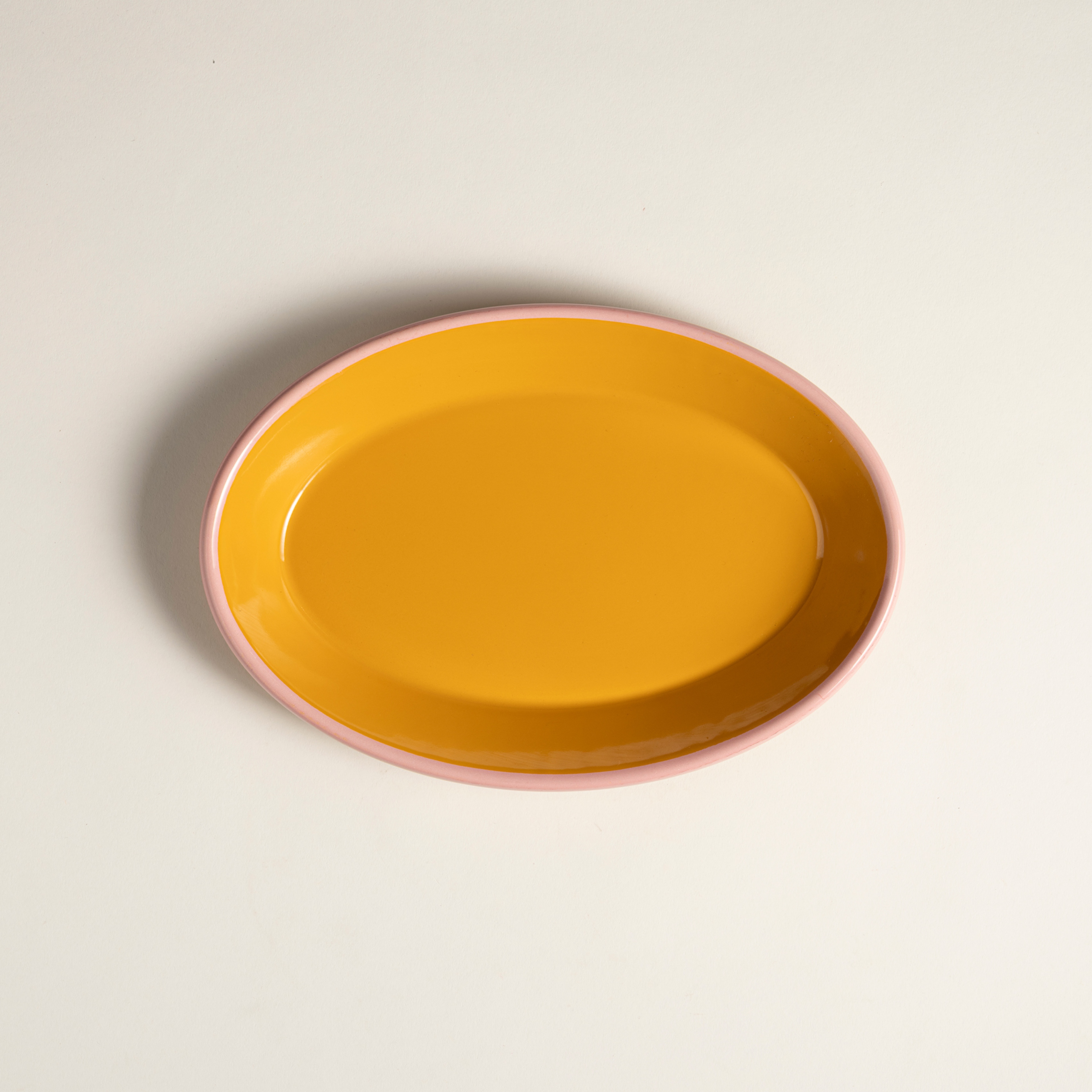 Frigya Emaye Tabak 30 Cm Altın Sarısı