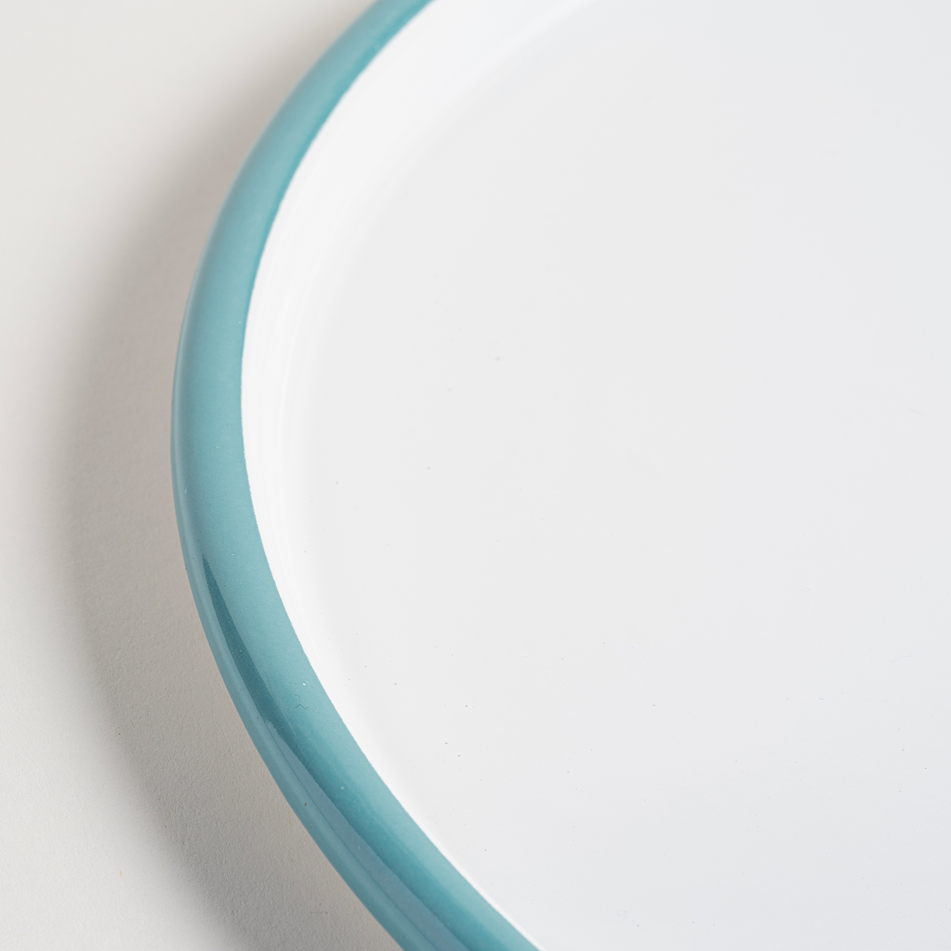 Frigya Emaye Tabak 32 Cm Beyaz - Turkuaz