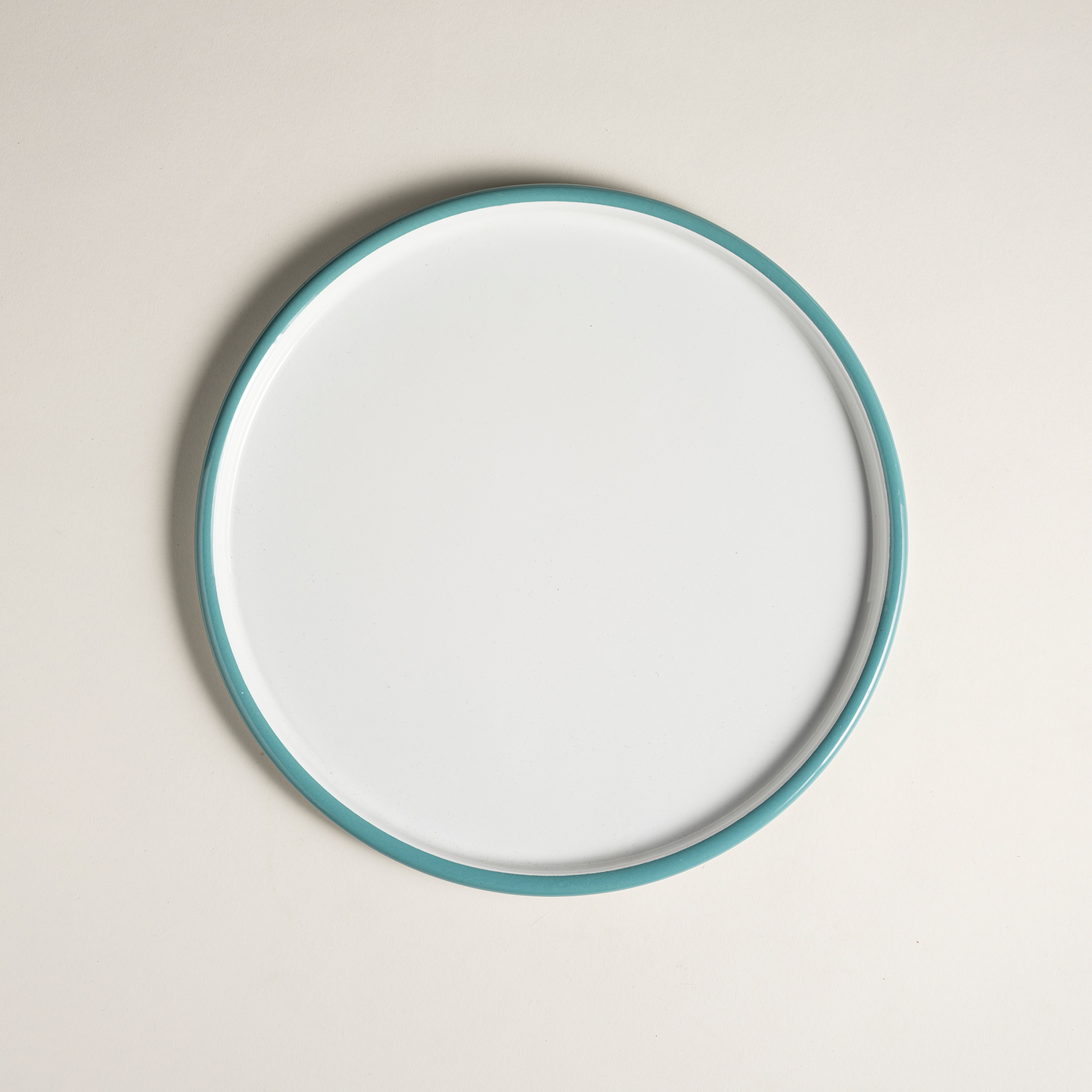 Frigya Emaye Tabak 32 Cm Beyaz - Turkuaz