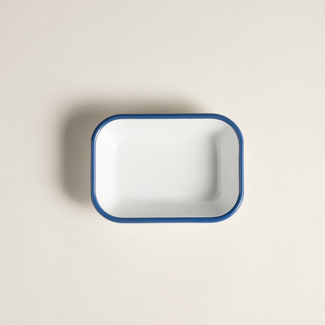 Frigya Emaye Tabak 16 Cm Beyaz - Kobalt