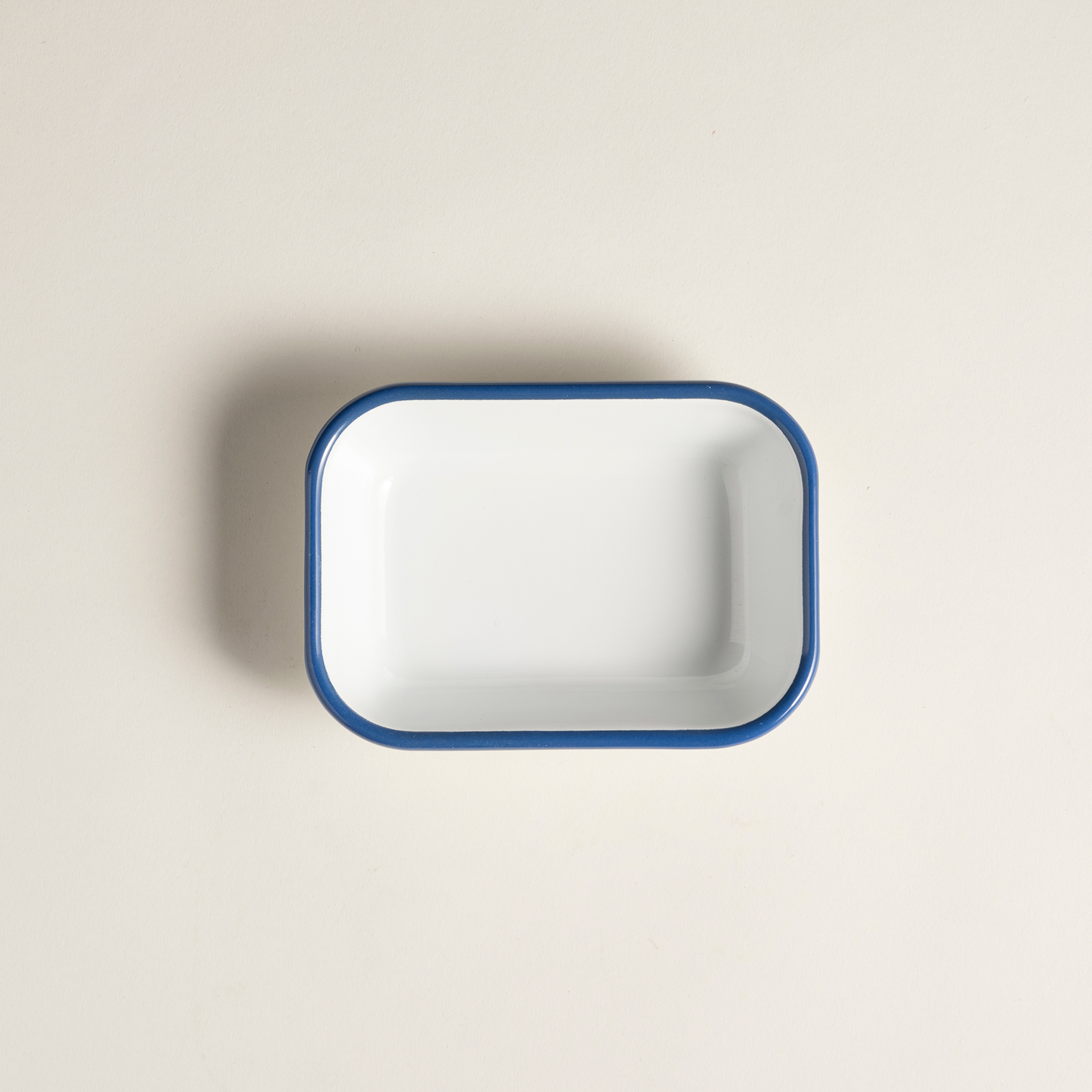 Frigya Emaye Tabak 16 Cm Beyaz - Kobalt