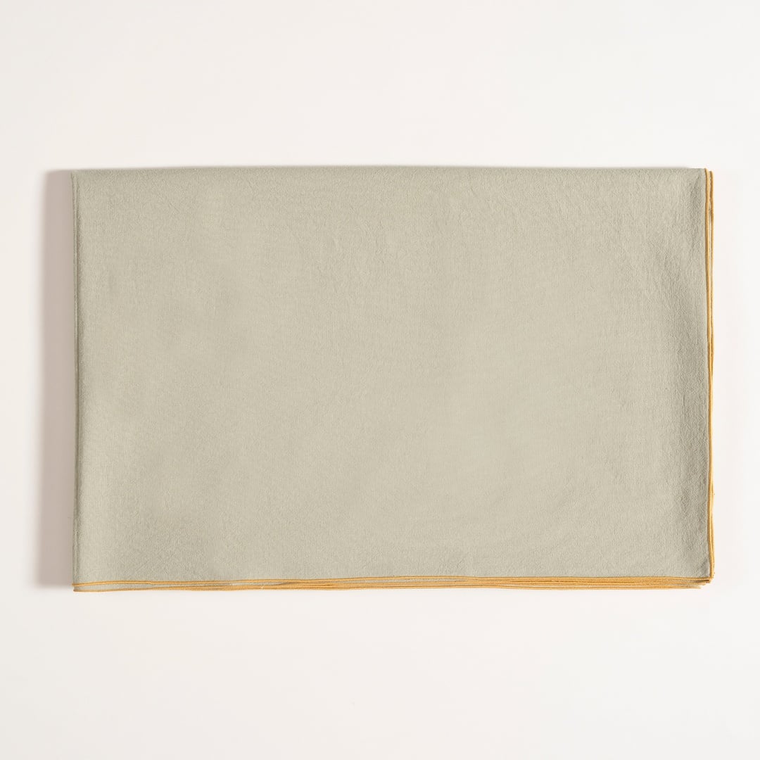 Solıd Overloklu Pamuk %100 Pamuk Masa Örtüsü 160x240 Cm Yeşil