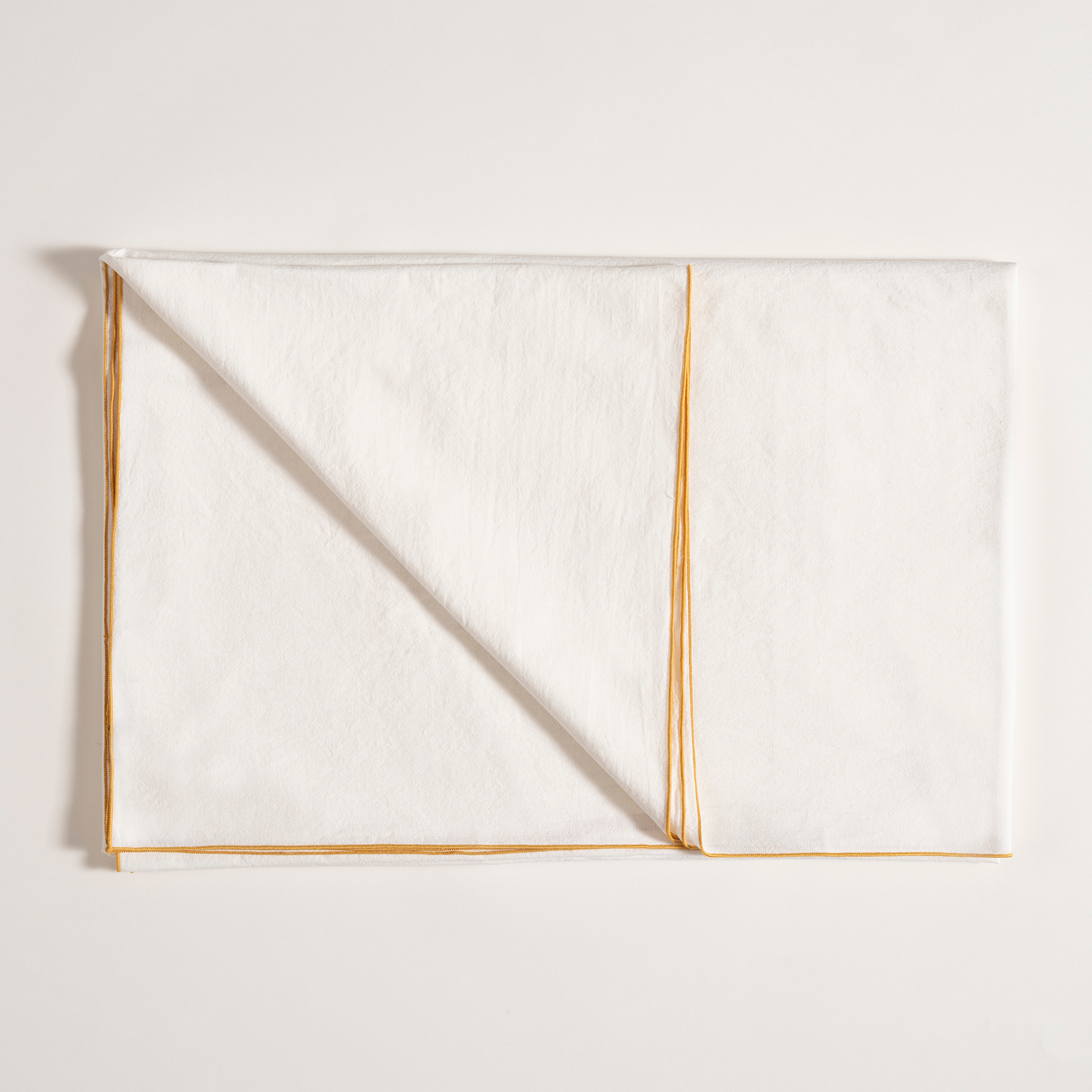 Solıd Overloklu Pamuk %100 Pamuk Masa Örtüsü 160x320 Cm Ekru