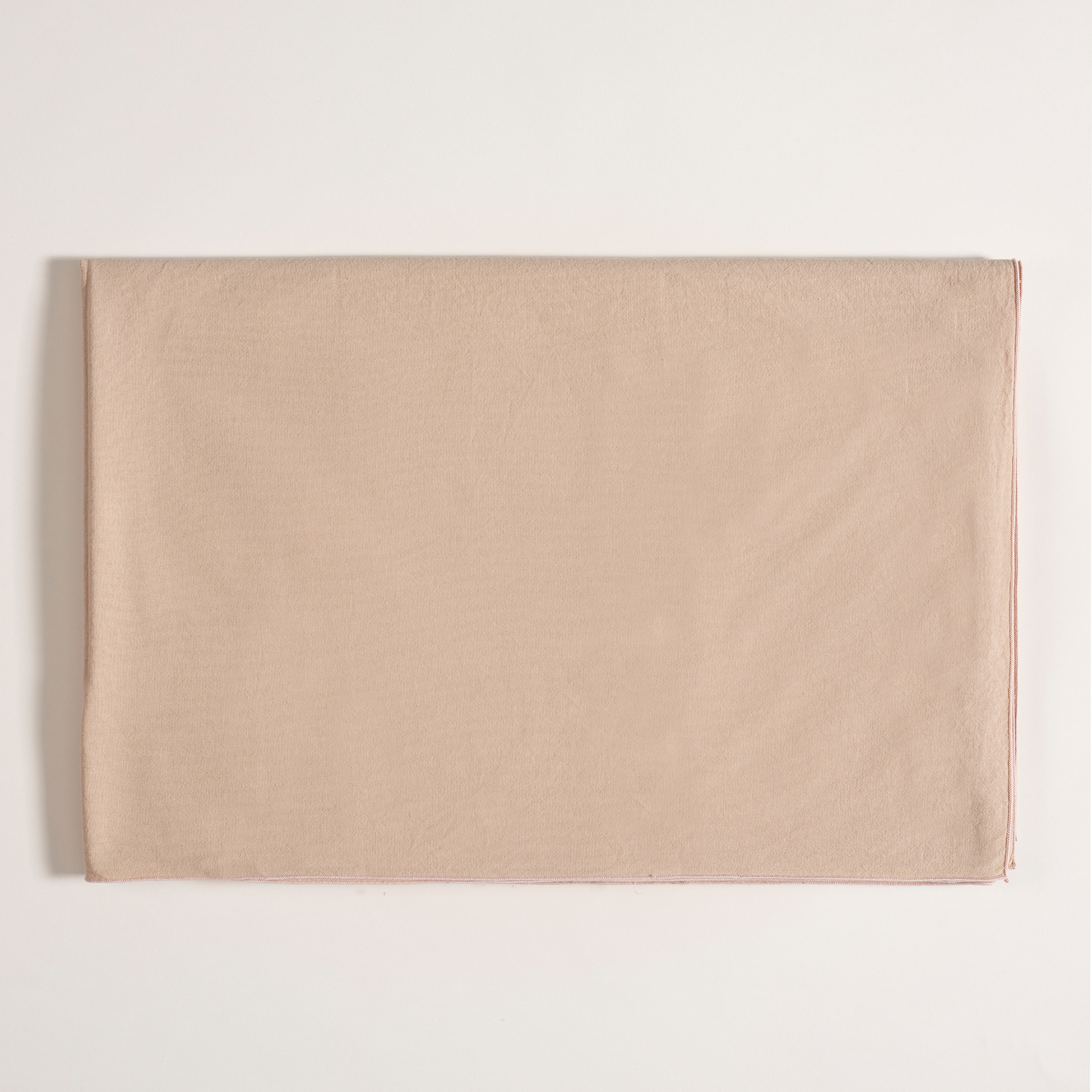 Solıd Overloklu Pamuk %100 Pamuk Masa Örtüsü 160x320 Cm Kum Rengı