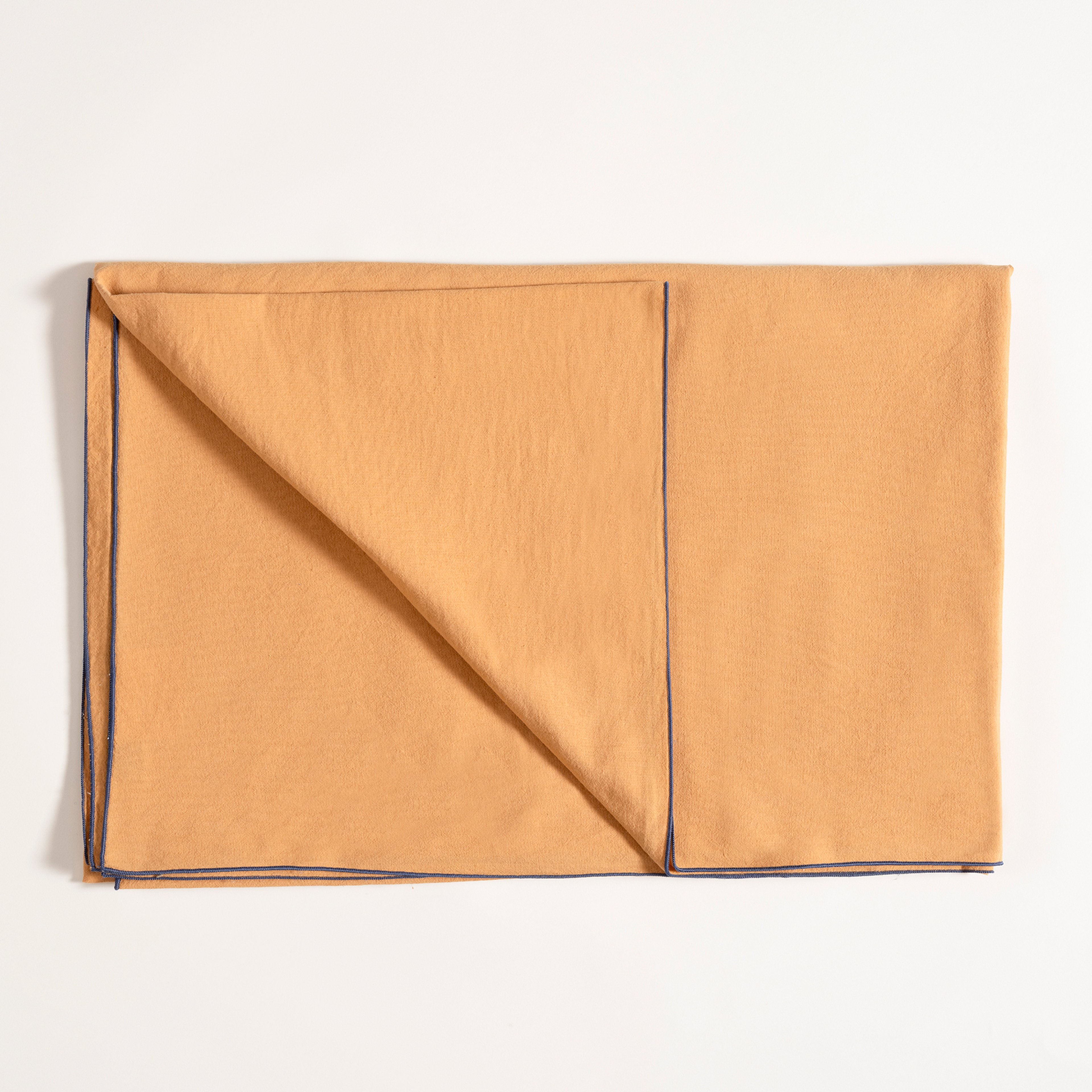 Solıd Overloklu Pamuk %100 Pamuk Masa Örtüsü 160x320 Cm Tarçın