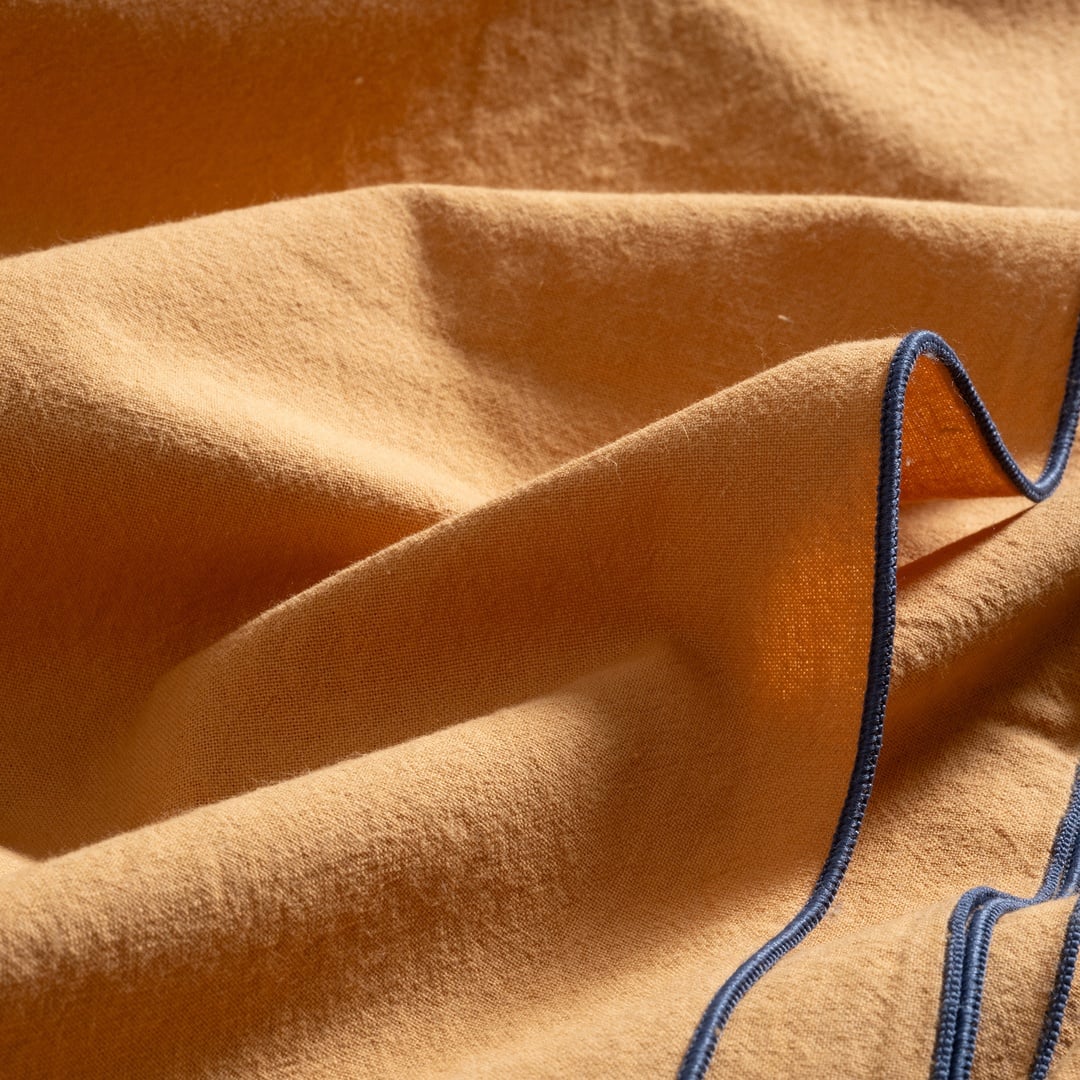 Solıd Overloklu Pamuk %100 Pamuk Masa Örtüsü 160x320 Cm Tarçın