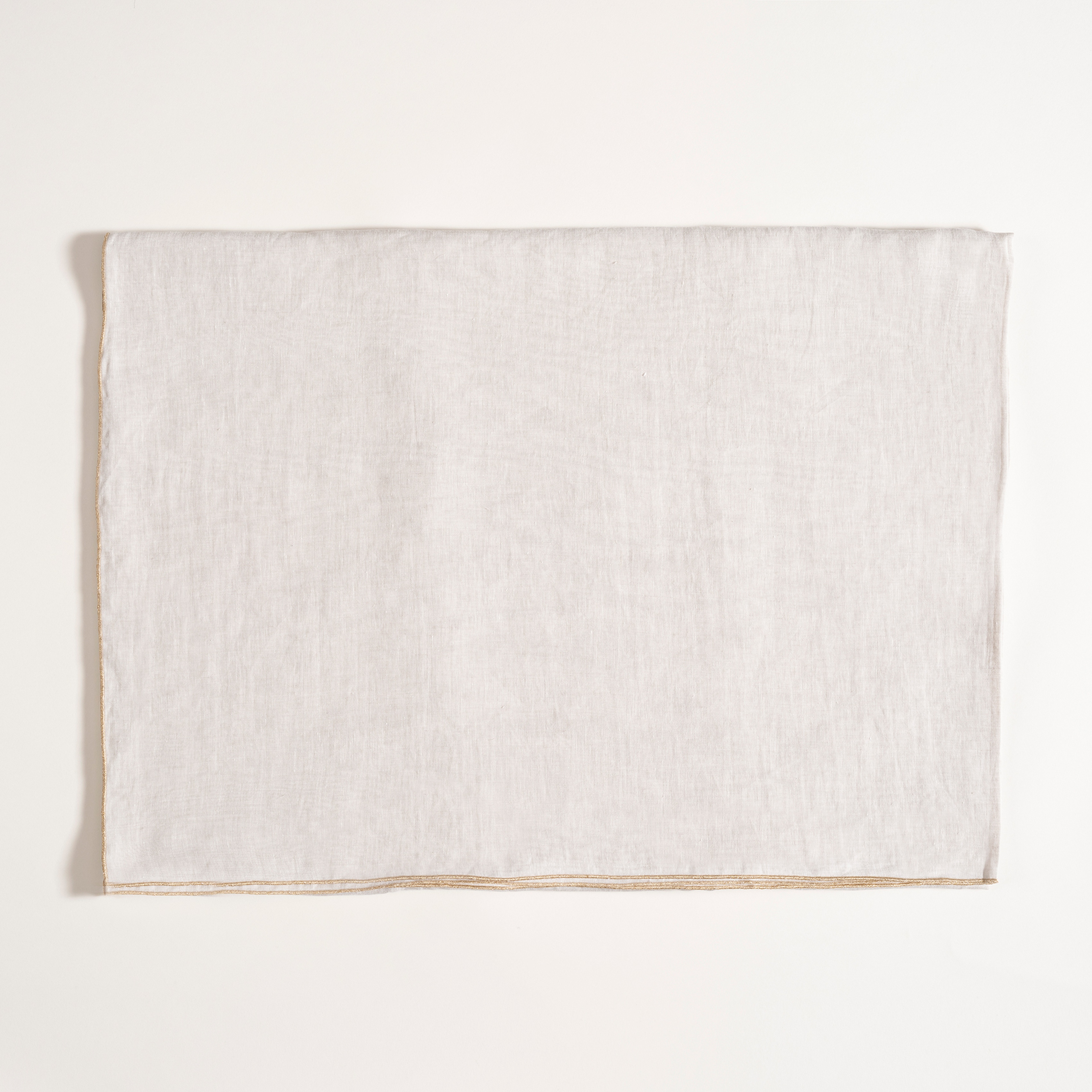 Nilüfer Overloklu Keten %100 Keten Masa Örtüsü 150x220 Cm Bej