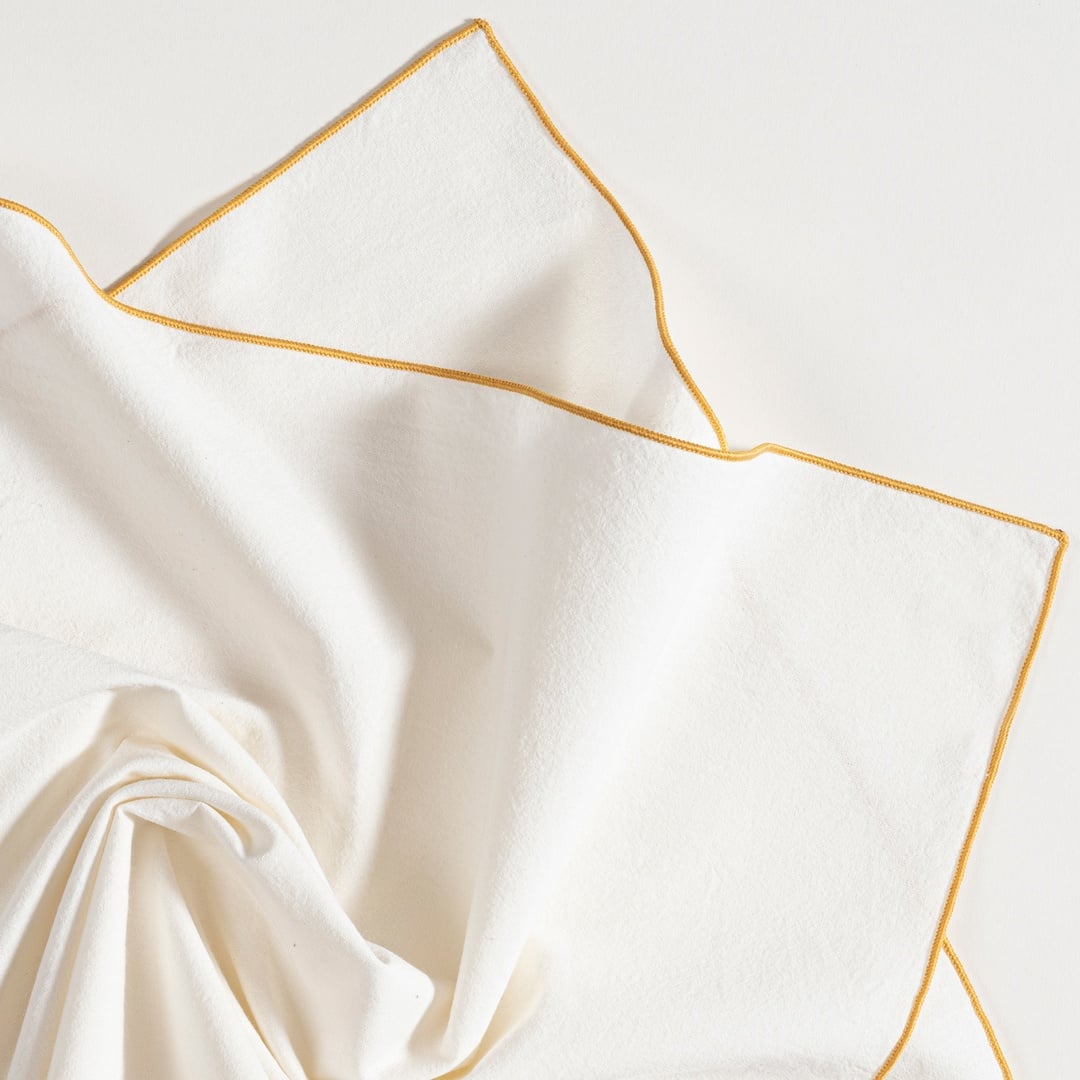 Solıd Overloklu 2'li Pamuk %100 Pamuk Peçete 45x45 Cm Ekru