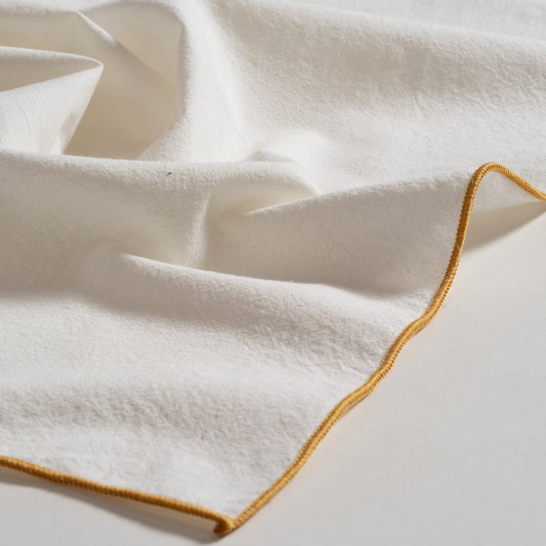 Solıd Overloklu 2'li Pamuk %100 Pamuk Peçete 45x45 Cm Ekru