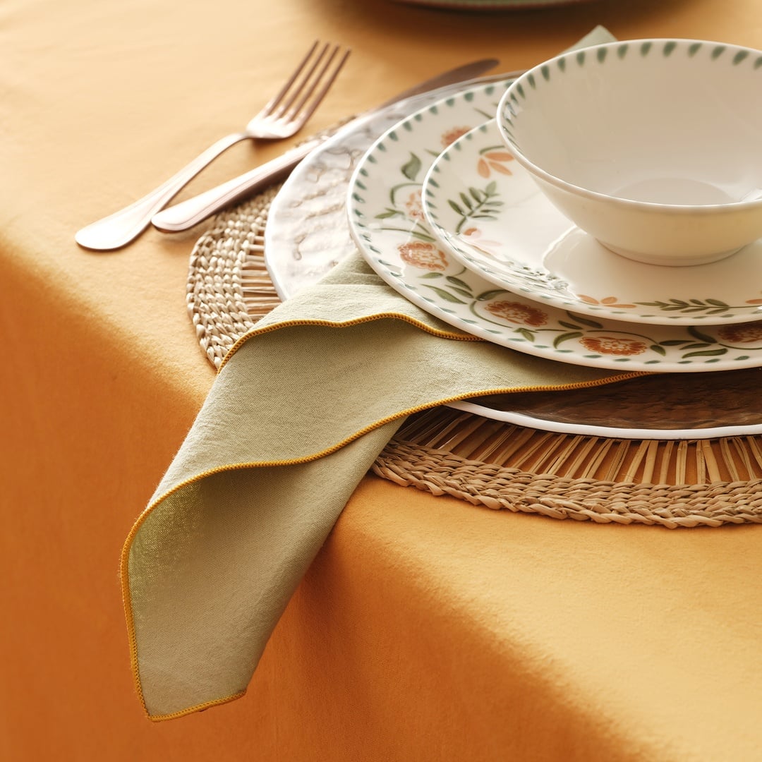 Solıd Overloklu 2'li Pamuk %100 Pamuk Peçete 45x45 Cm Yeşil