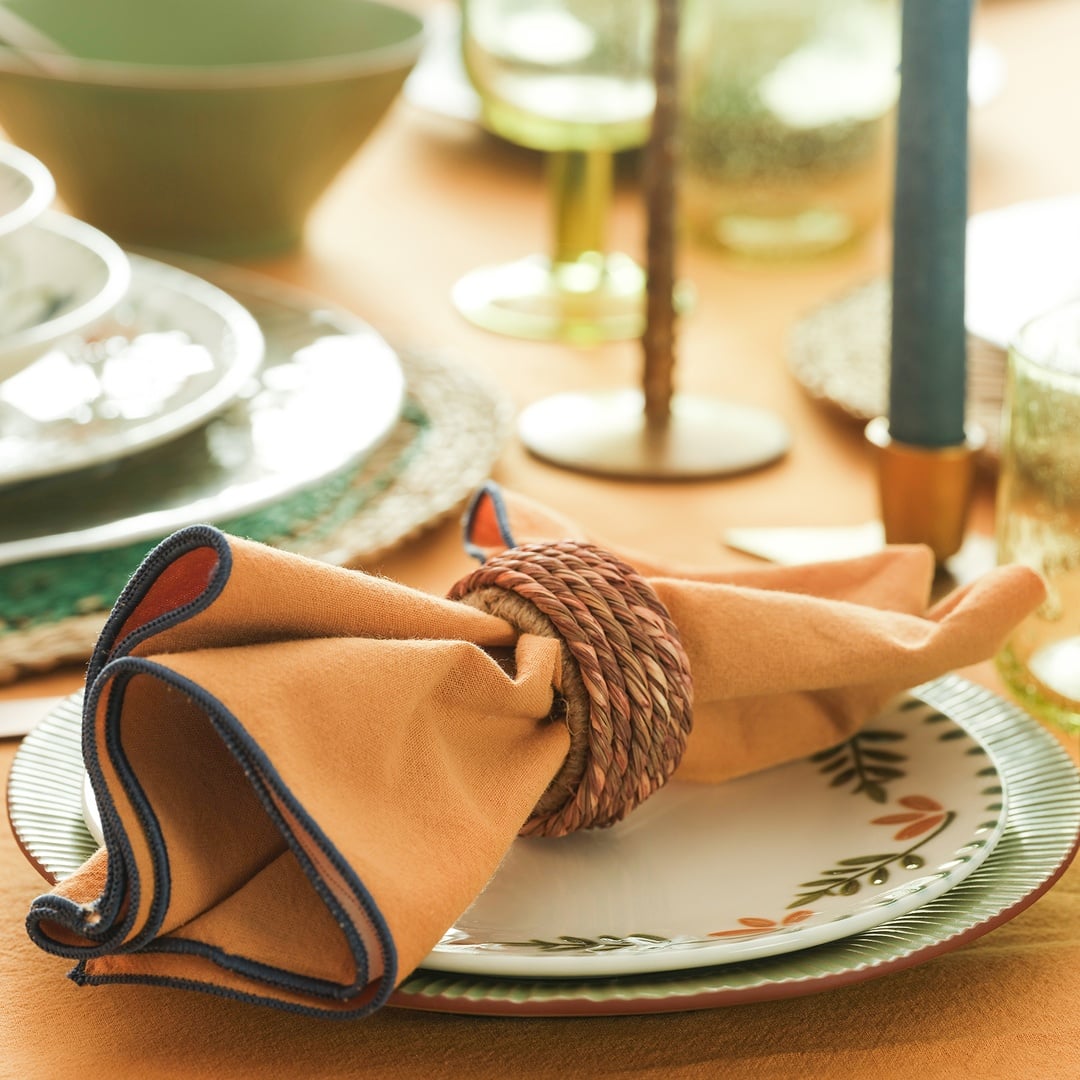 Solıd Overloklu 2'li Pamuk %100 Pamuk Peçete 45x45 Cm Tarçın