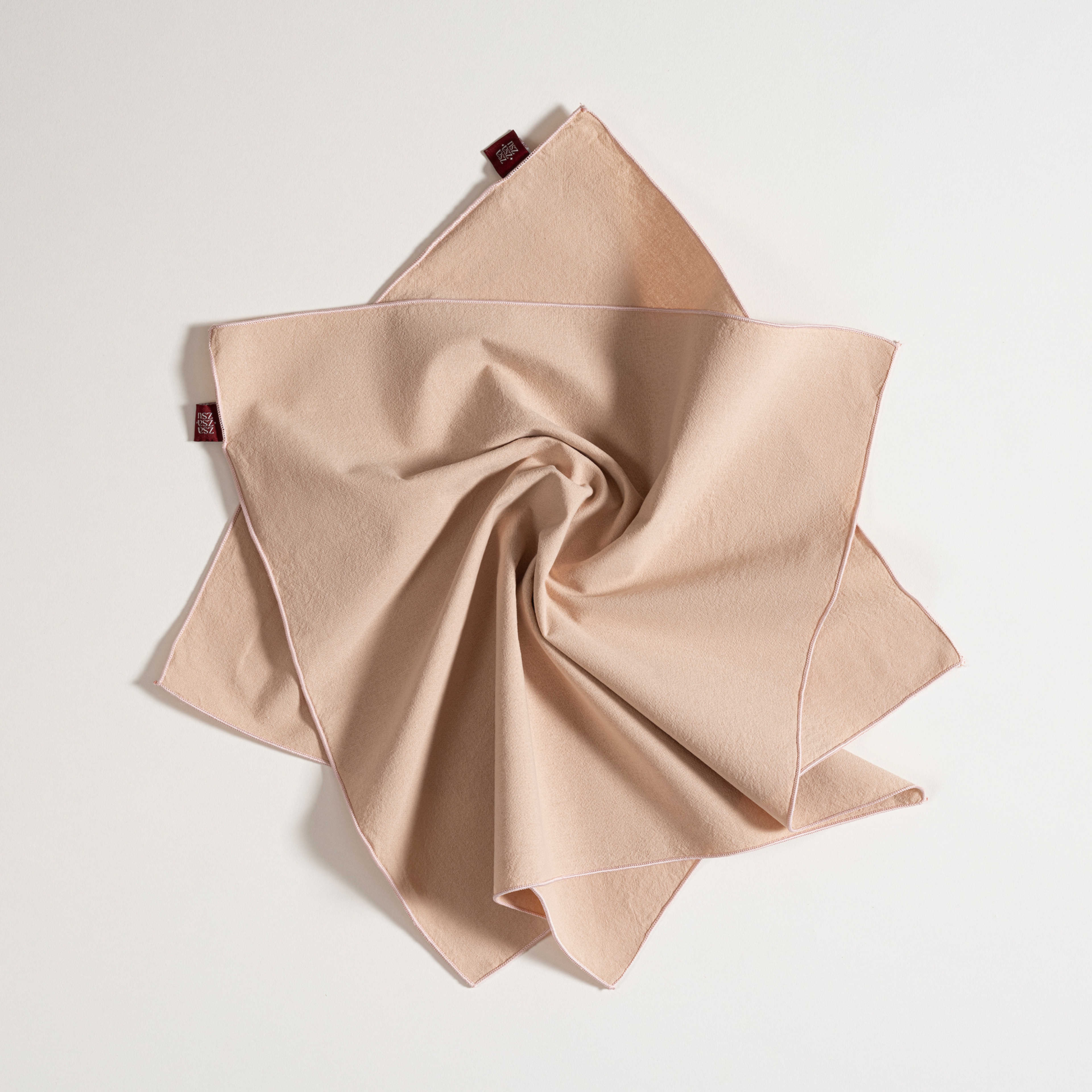 Solıd Overloklu 2'li Pamuk %100 Pamuk Peçete 45x45 Cm Kum Rengı