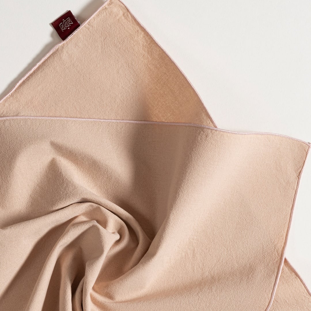 Solıd Overloklu 2'li Pamuk %100 Pamuk Peçete 45x45 Cm Kum Rengı