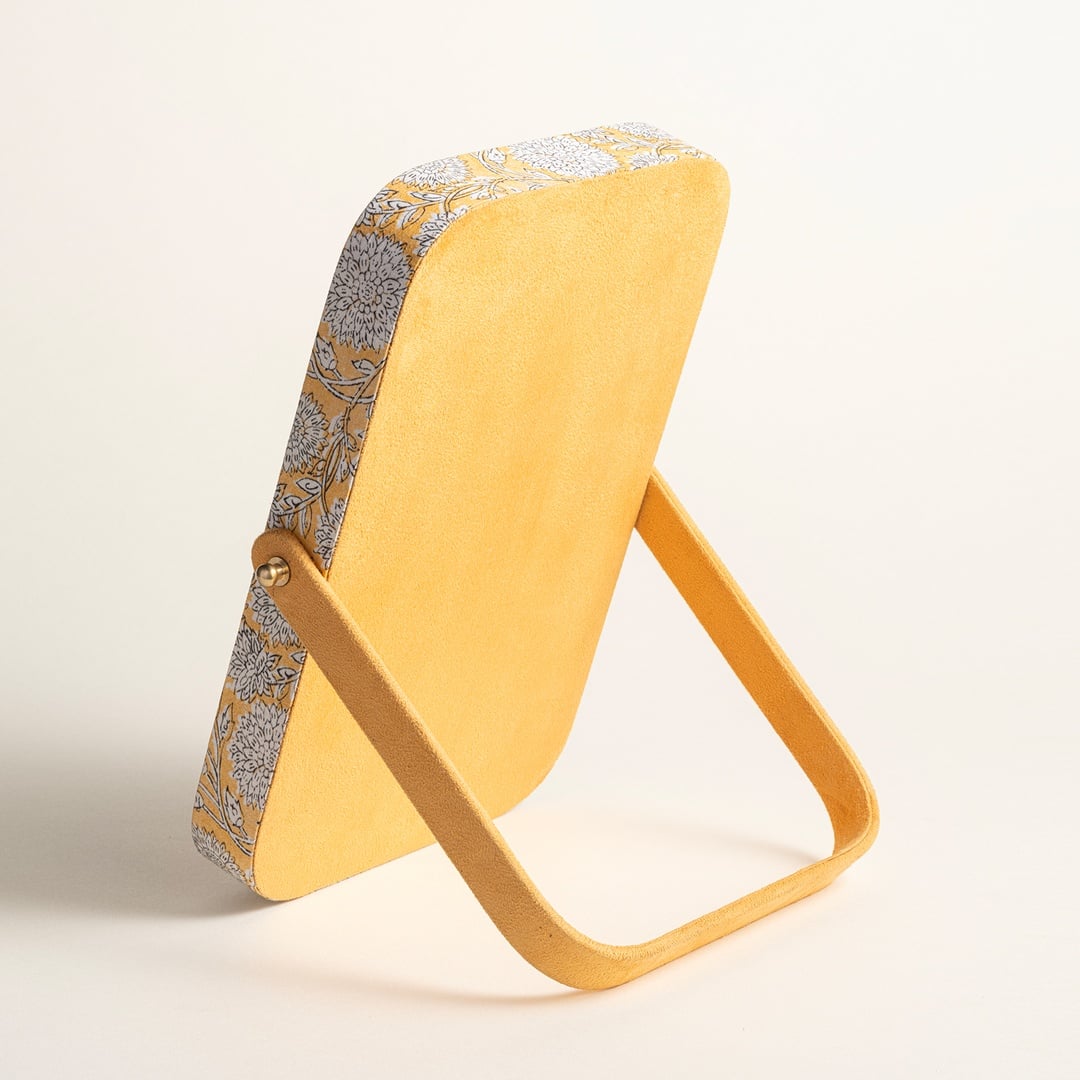 Noıda Baskılı Pamuk Ayna 26x17 Cm Sarı