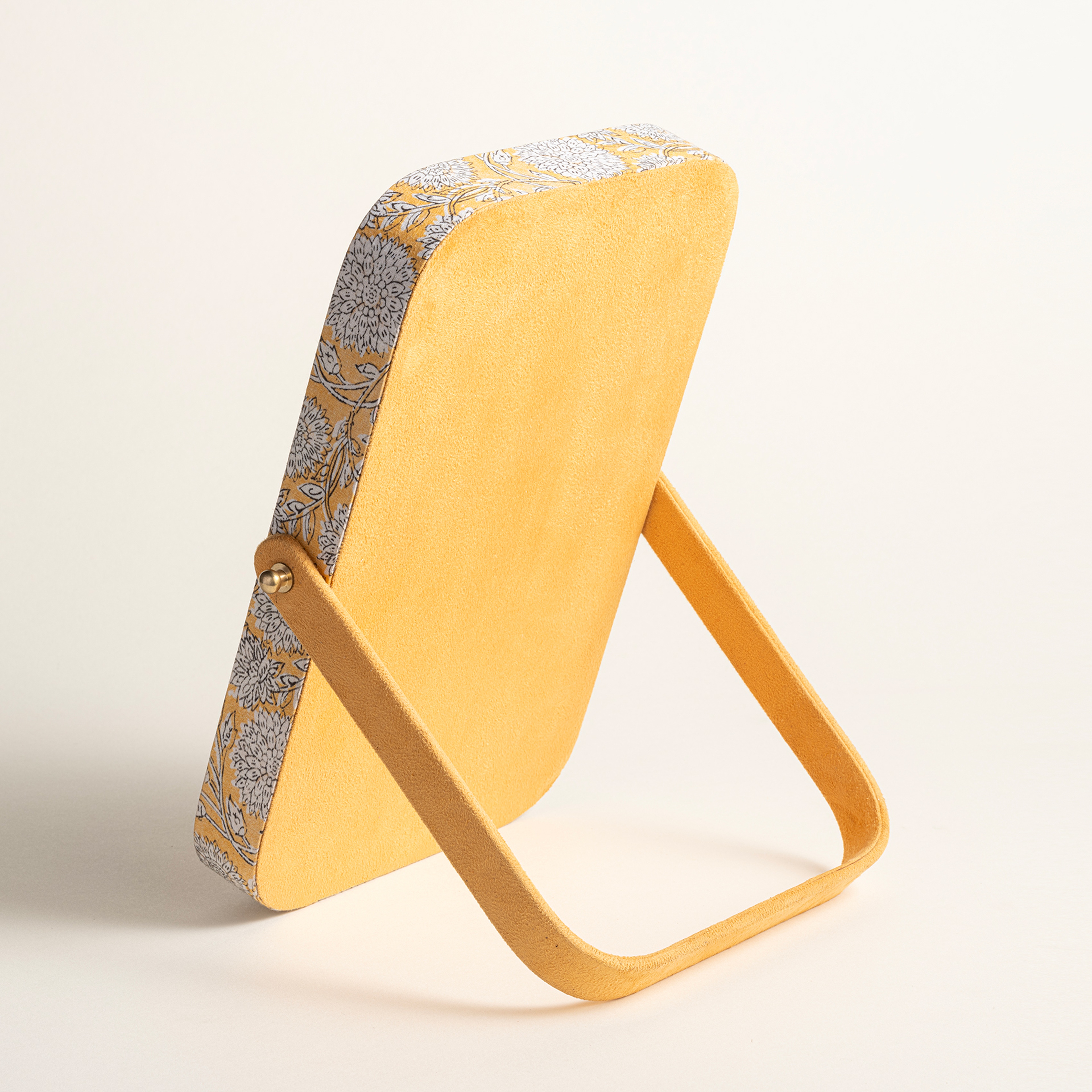 Noıda Baskılı Pamuk Ayna 26x17 Cm Sarı