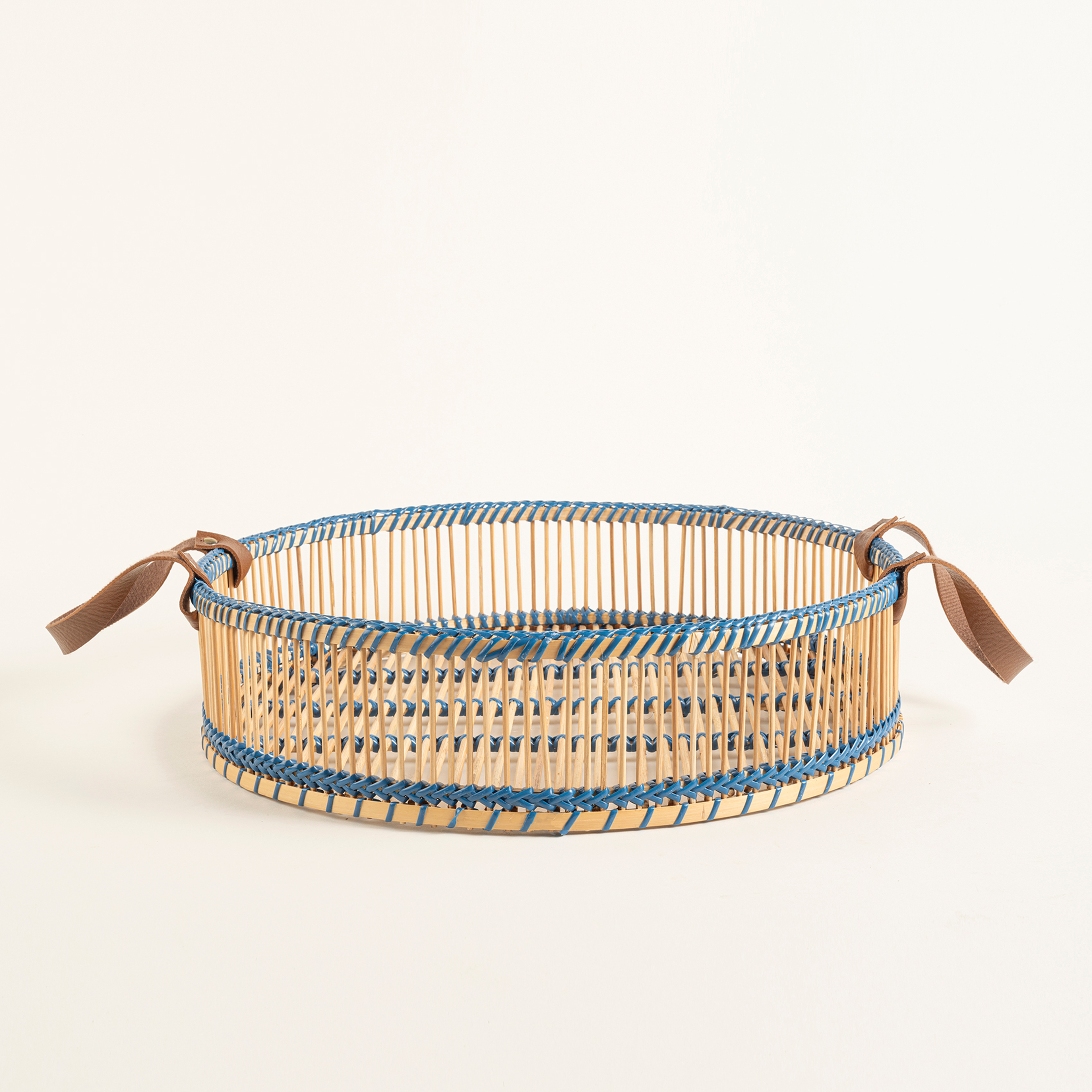 Tam Dao Bambu - Pu Deri Dekoratif Tepsi 40x40x10 Cm Natural - Turuncu