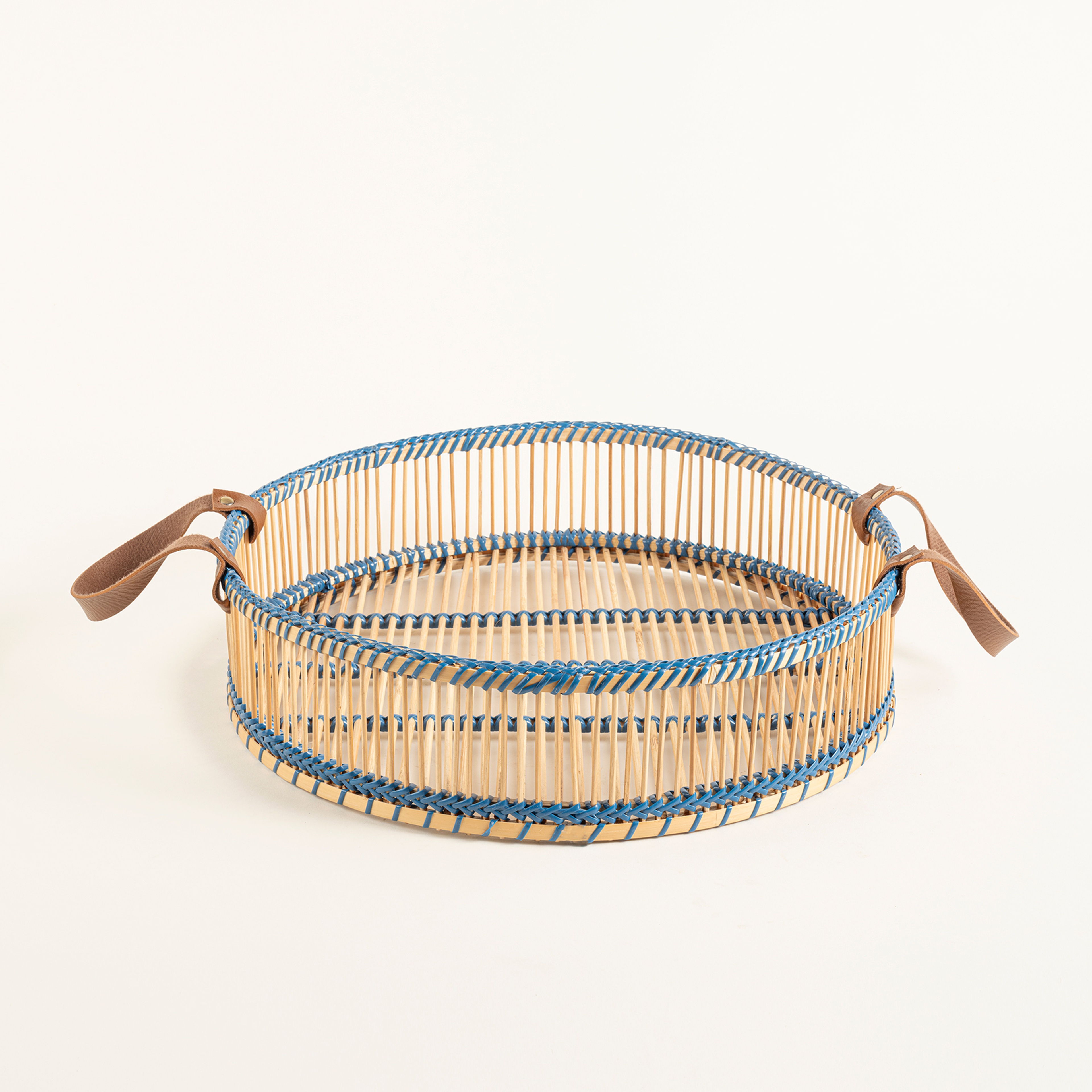 Tam Dao Bambu - Pu Deri Dekoratif Tepsi 40x40x10 Cm Natural - Turuncu