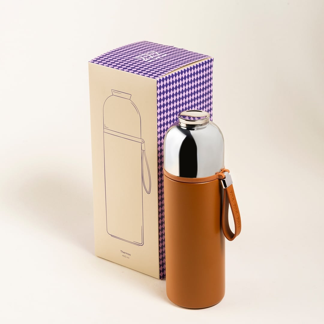 Panyu Çelik Termos 400 Ml Kahverengi