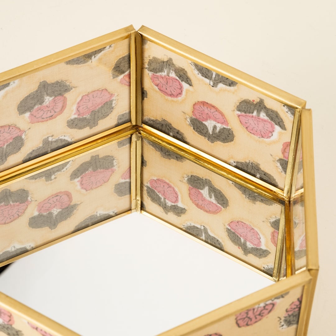 Fagu Cam Dekoratif Kutu 17x15x6 Cm Pembe - Yeşil