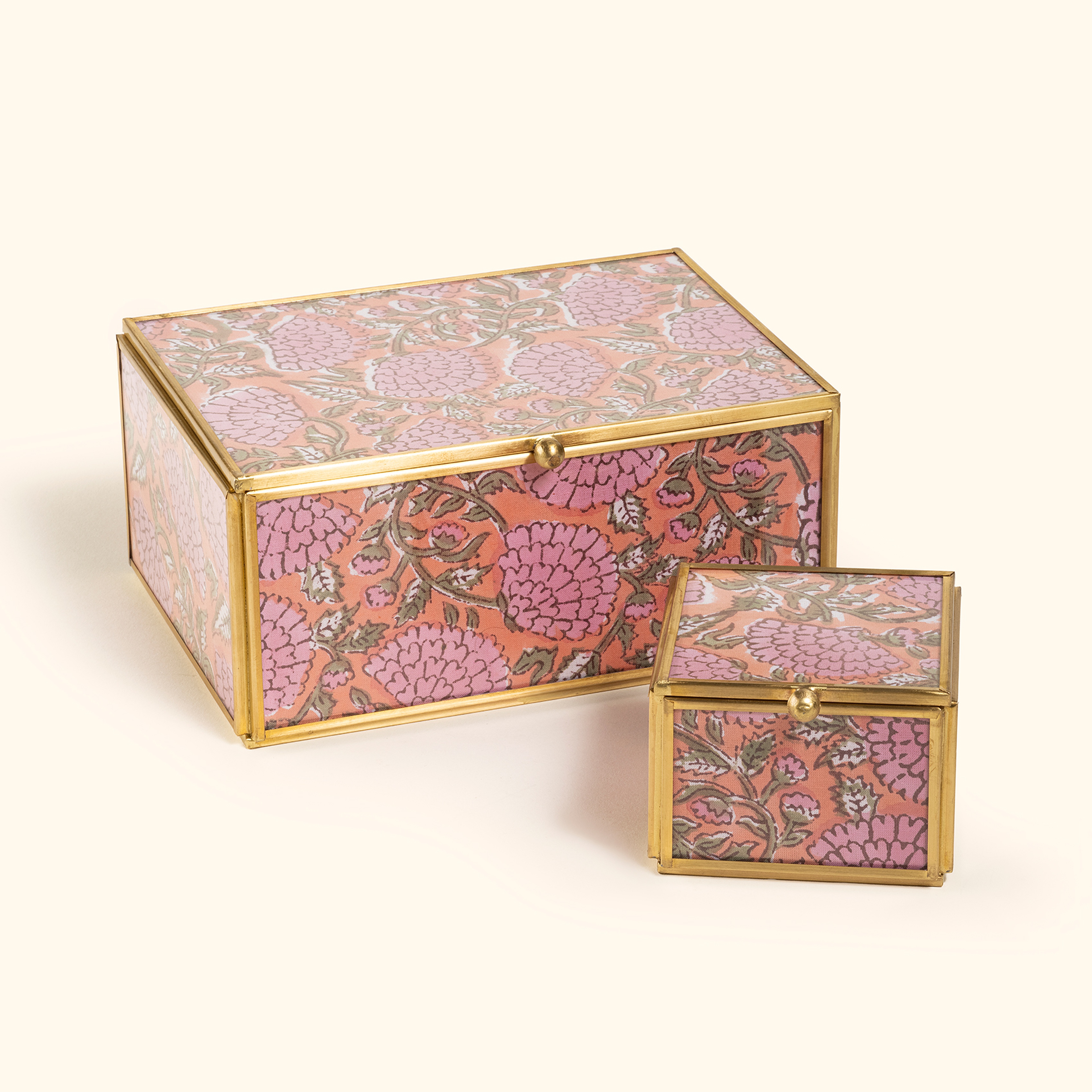 Fagu Cam Dekoratif Kutu 8x8x6 Cm Pembe