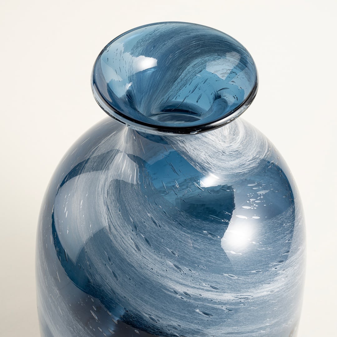 Macau Cam Vazo 18.5x18.5x33 Cm Mavi