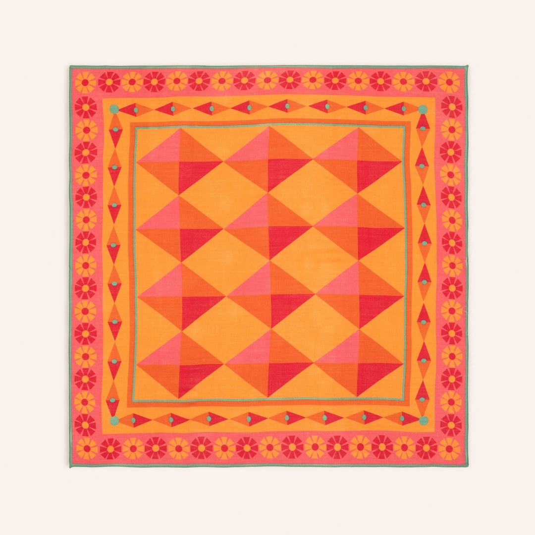 Pera Dijital Baskılı %100 Yün Fular 90x90 Cm Renkli