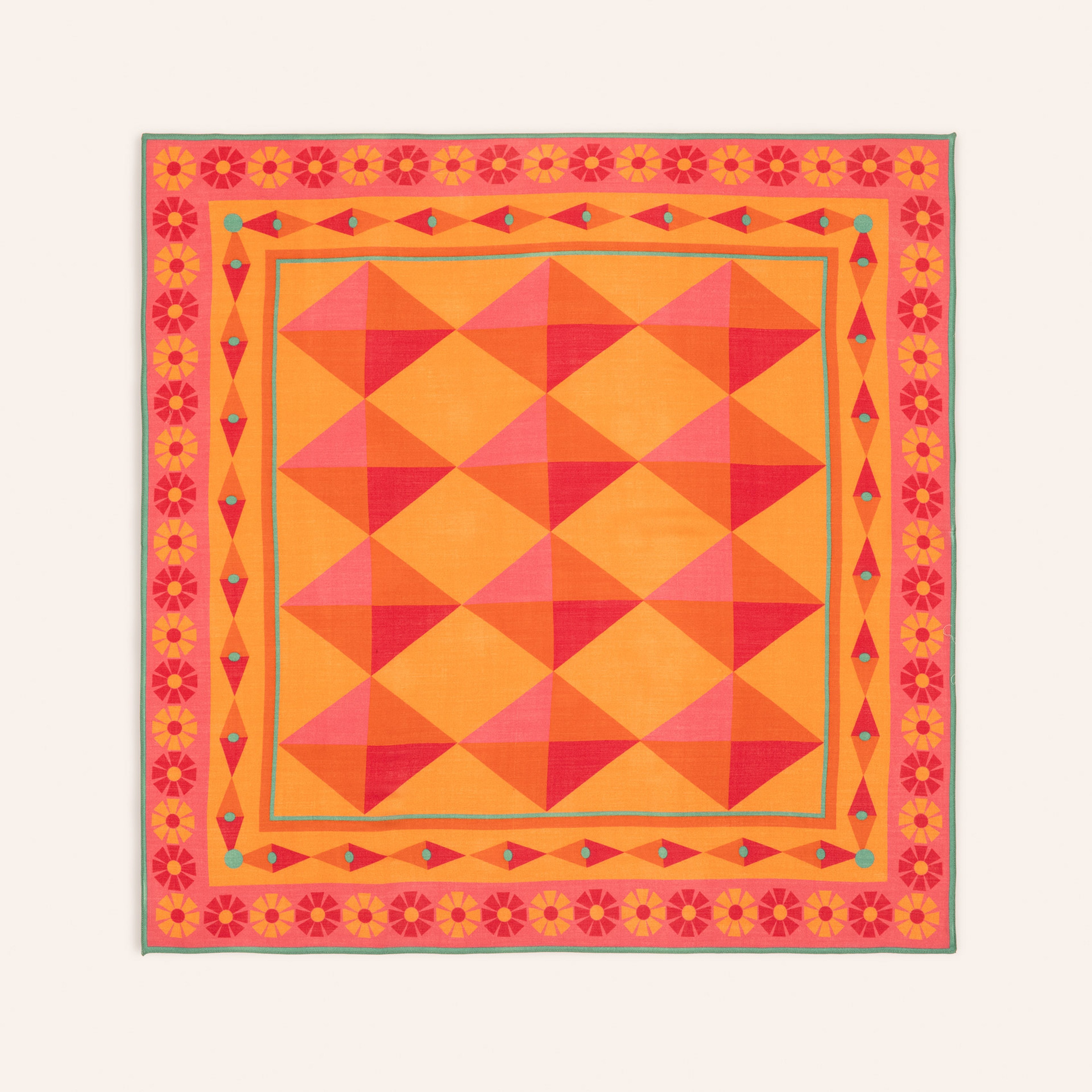 Pera Dijital Baskılı %100 Yün Fular 90x90 Cm Renkli