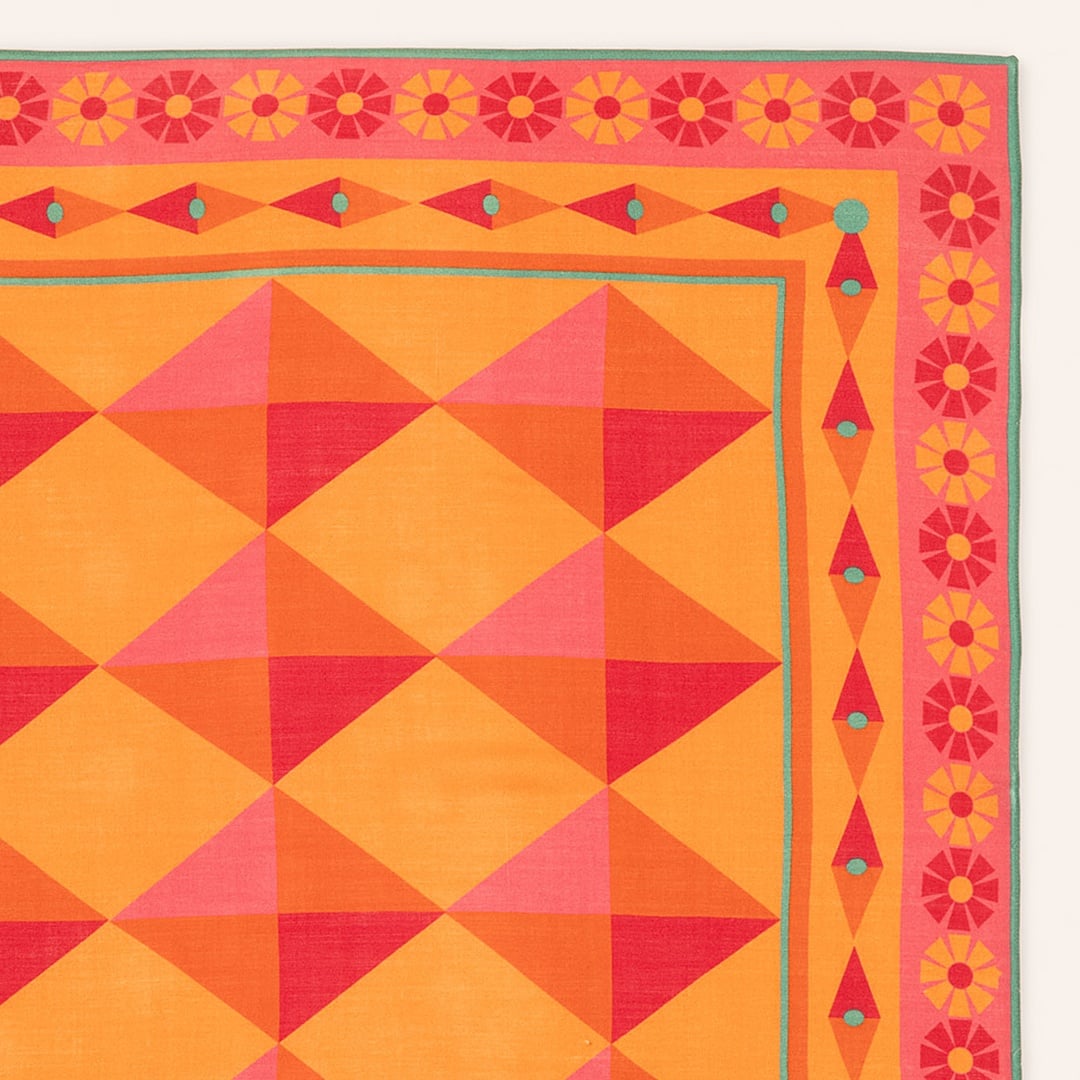 Pera Dijital Baskılı %100 Yün Fular 90x90 Cm Renkli