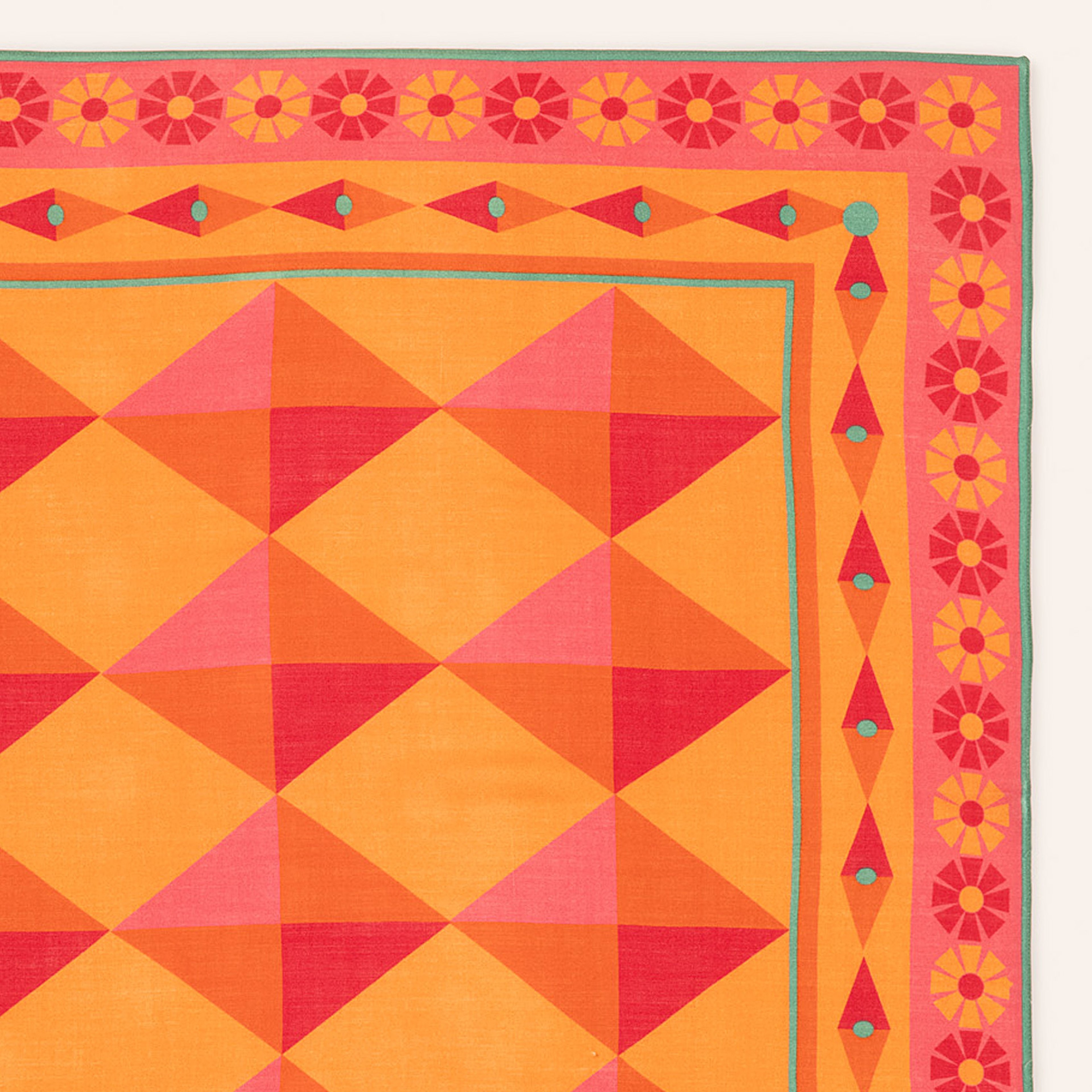 Pera Dijital Baskılı %100 Yün Fular 90x90 Cm Renkli