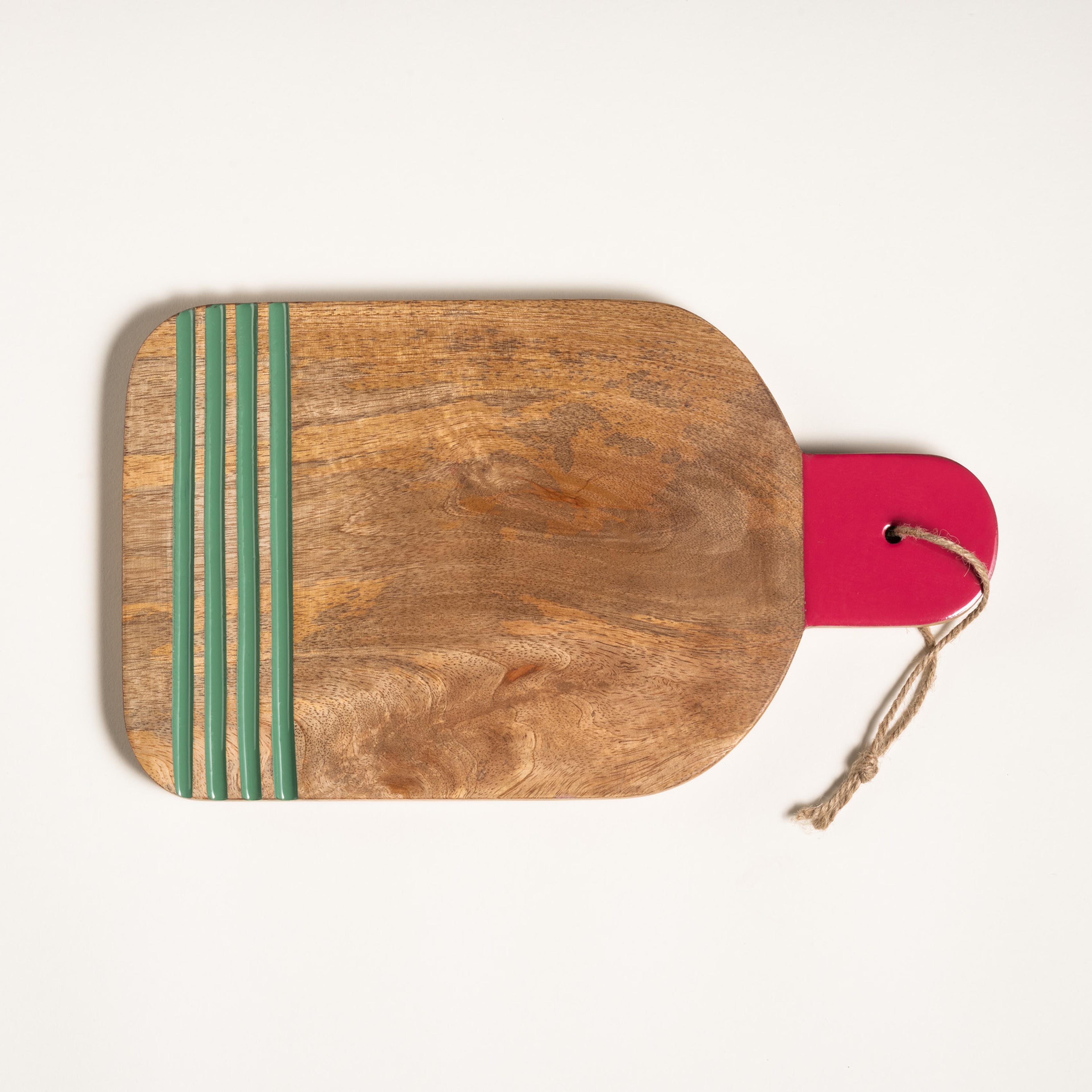 Lakrı Mango Ağacı Sunum Tahtası 35 Cm Fuşya - Yeşil