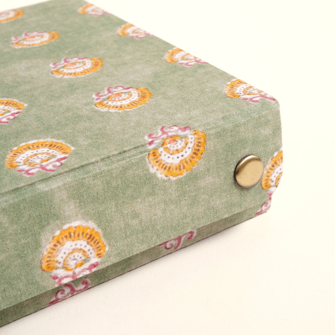 Noıda Baskılı Pamuk Dekoratif Kutu 22.20x16.80 Cm Orman Yeşilı