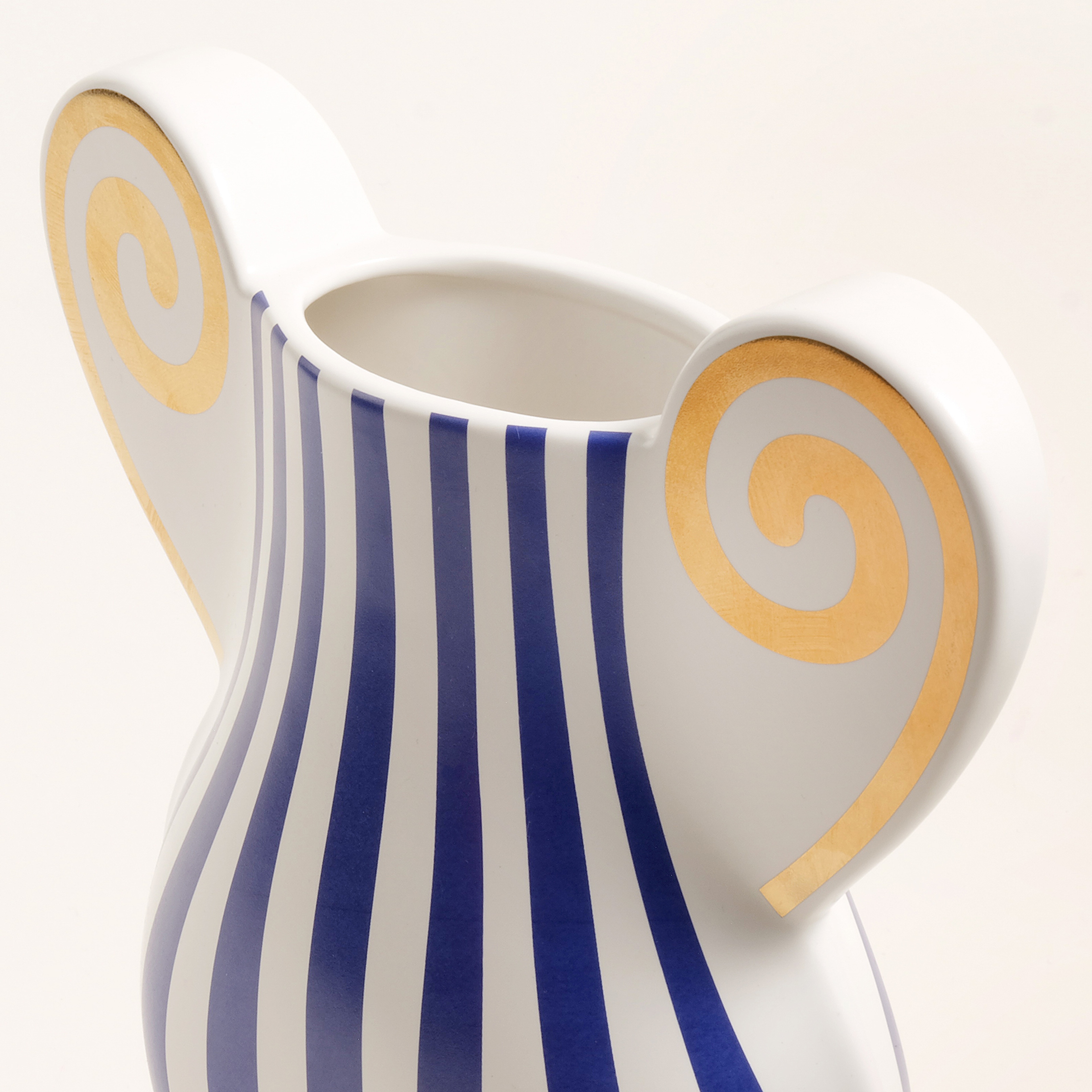 Longhu Seramik Vazo 24x10x29 Cm Mavi - Altın