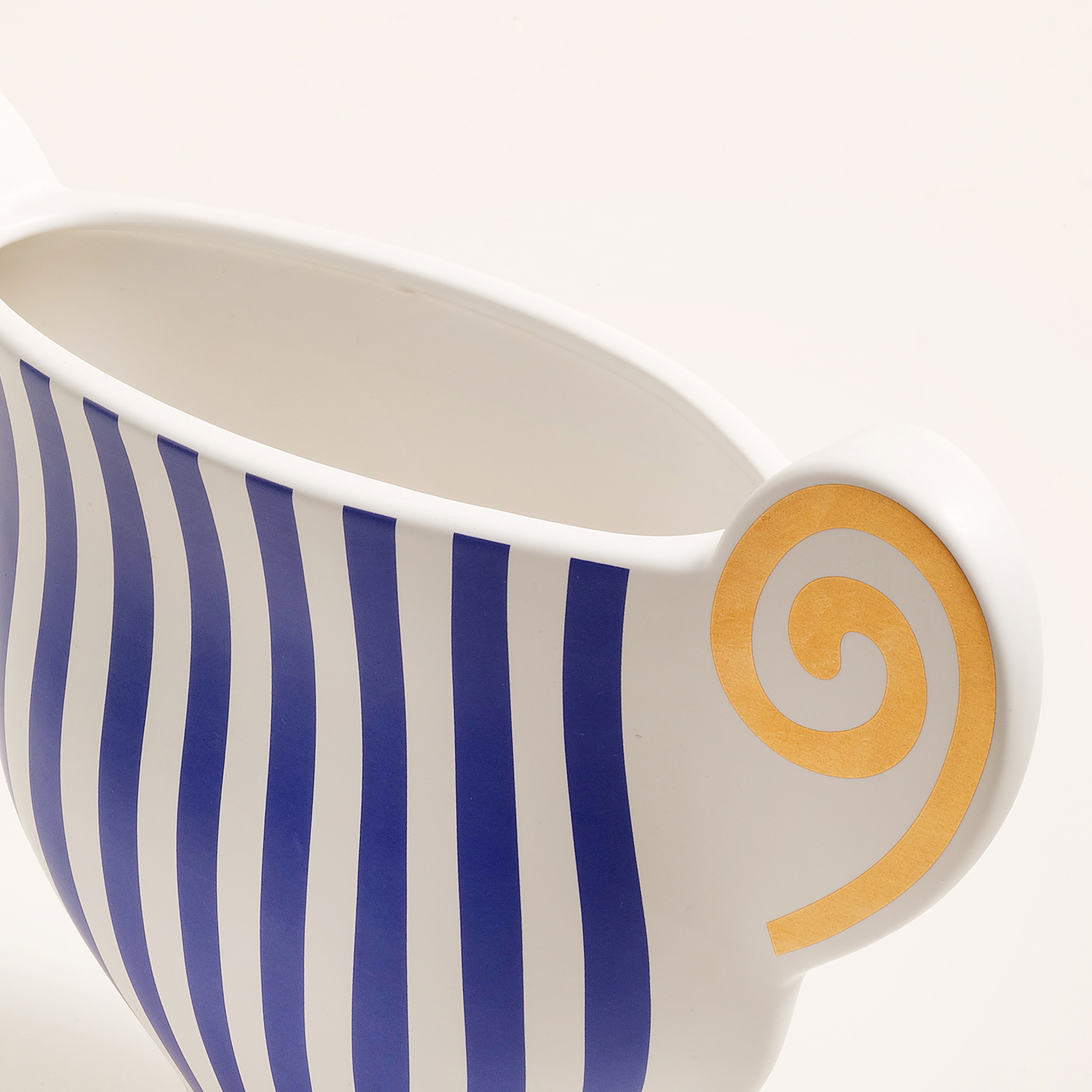 Longhu Seramik Vazo 33x10x22 Cm Mavi - Altın