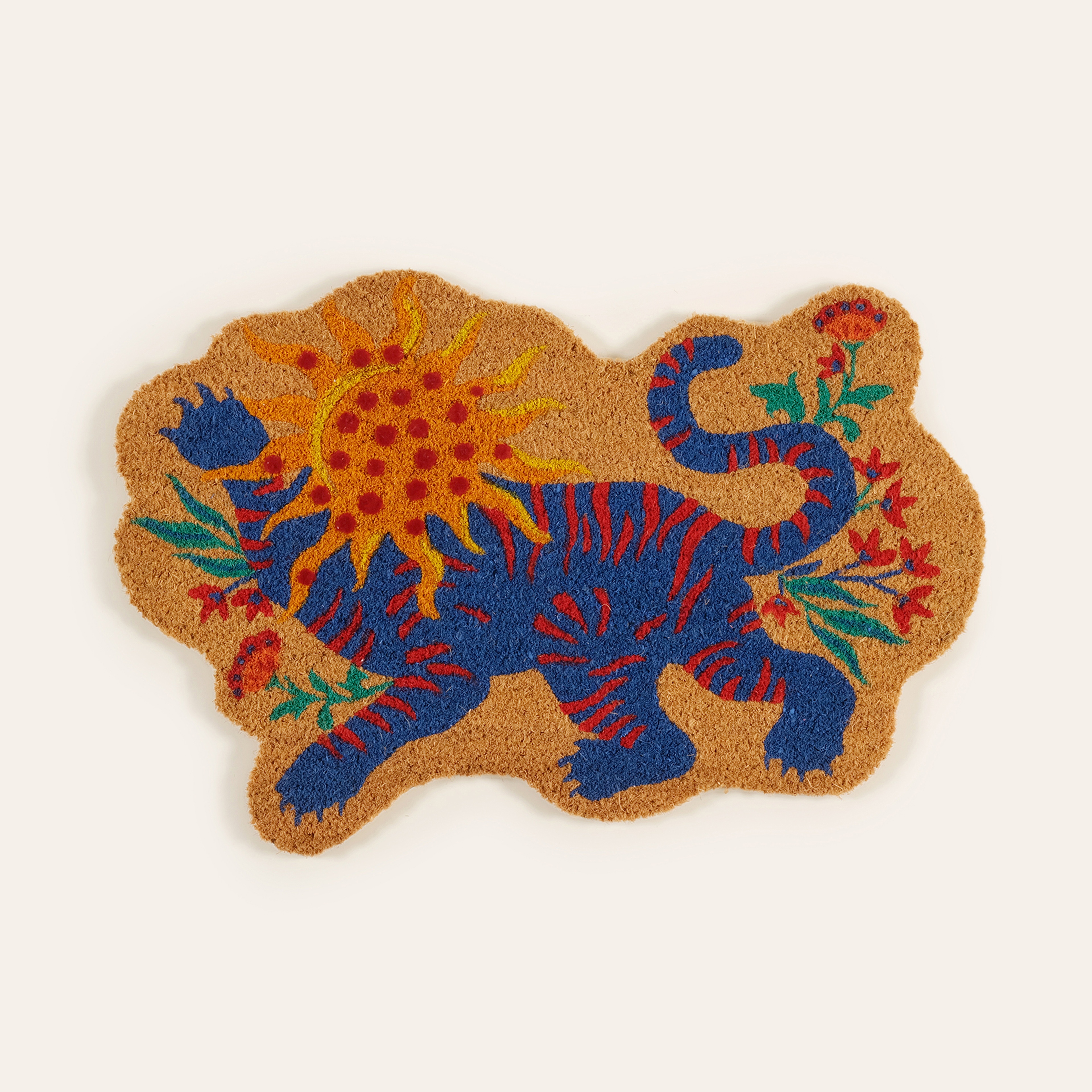 Kerala Coır Kapı Önü Paspası 45x66 Cm Mavi