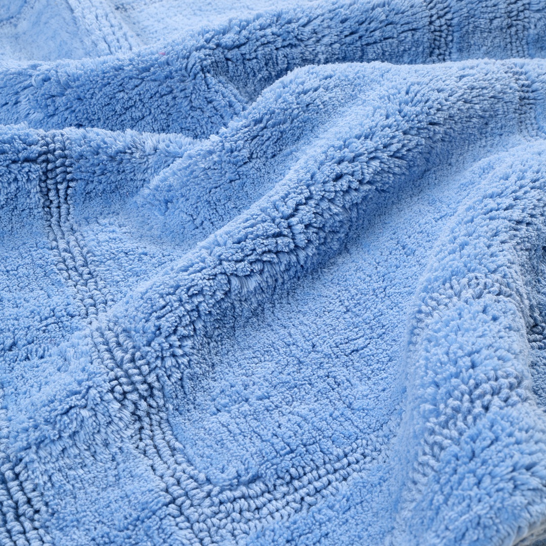 Solıd Reversıble Cotton %100 Cotton Bath Mat 70x120 Cm Blue