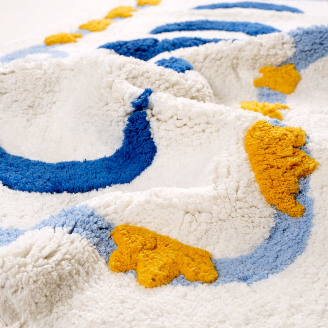 Punjab Pamuk Pamuklu Banyo Paspası 55x120 Cm Mavi