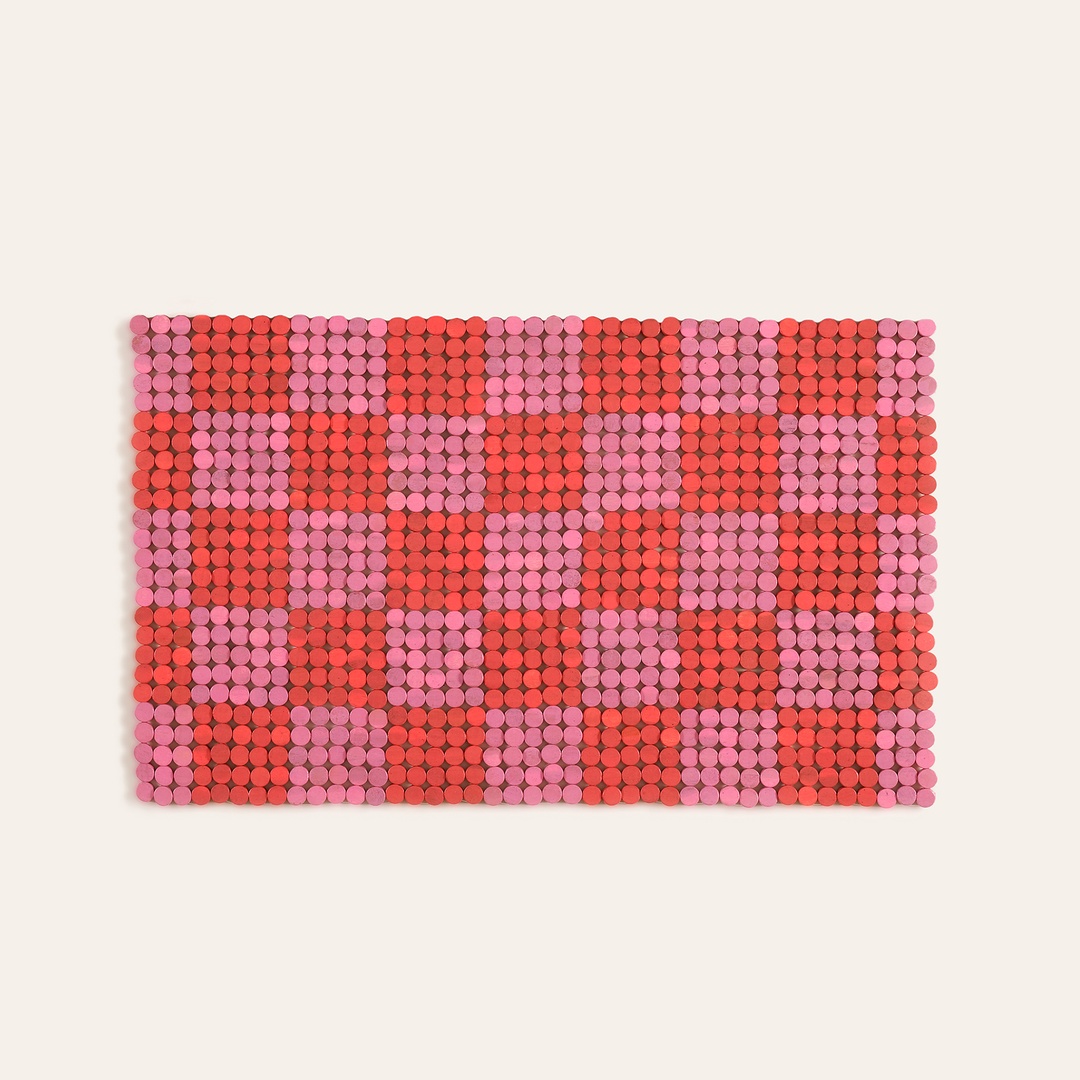 Toba Ağaç Ahşap Paspas 60x100 Cm Pembe