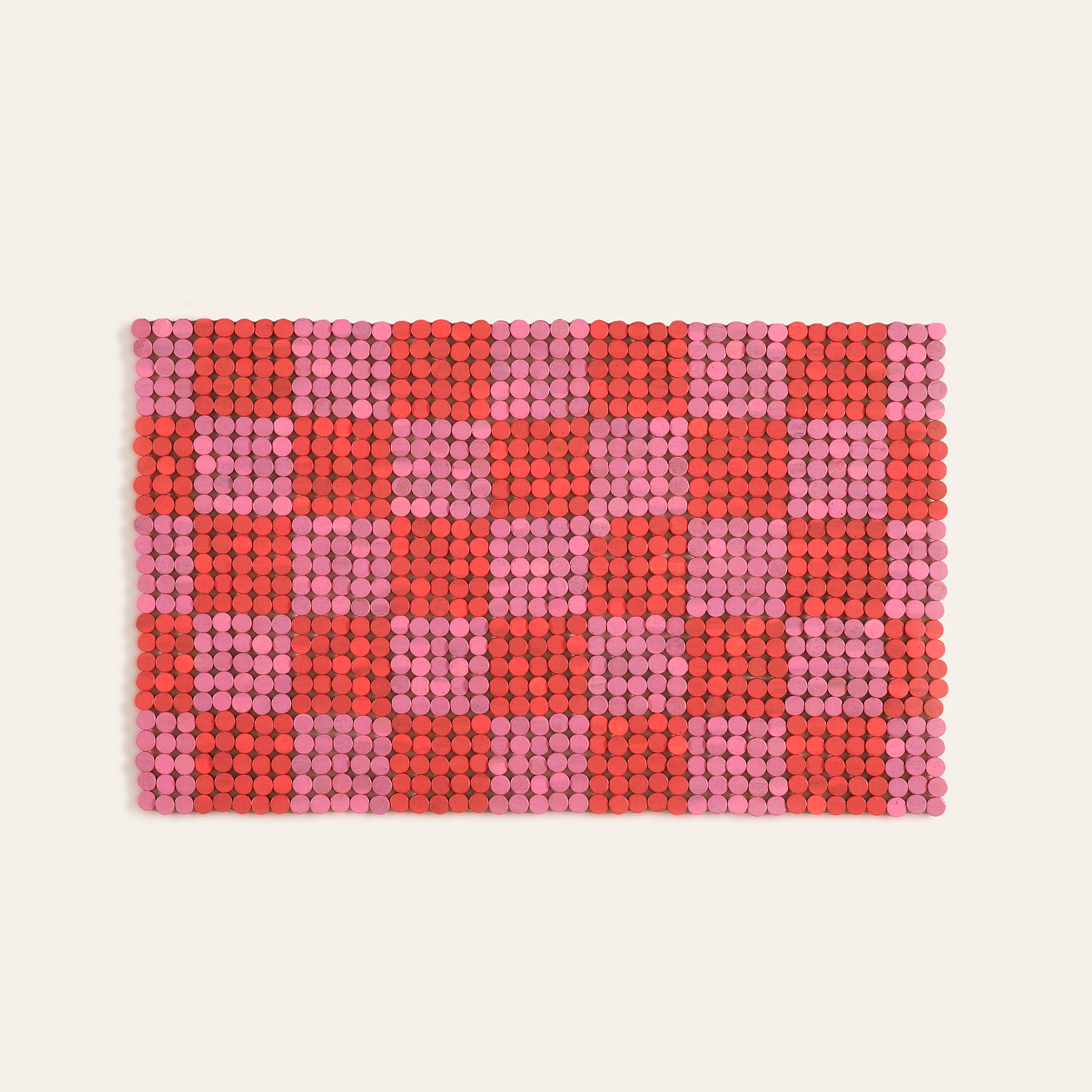 Toba Ağaç Ahşap Paspas 60x100 Cm Pembe