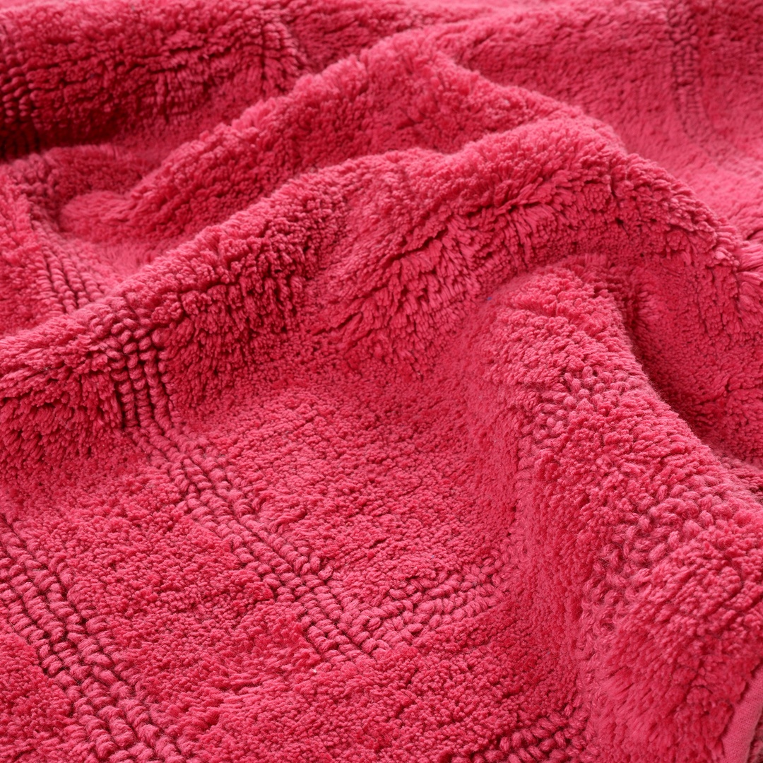 Solıd Reversıble Cotton %100 Cotton Bath Mat 40x60 Cm Fuchsıa