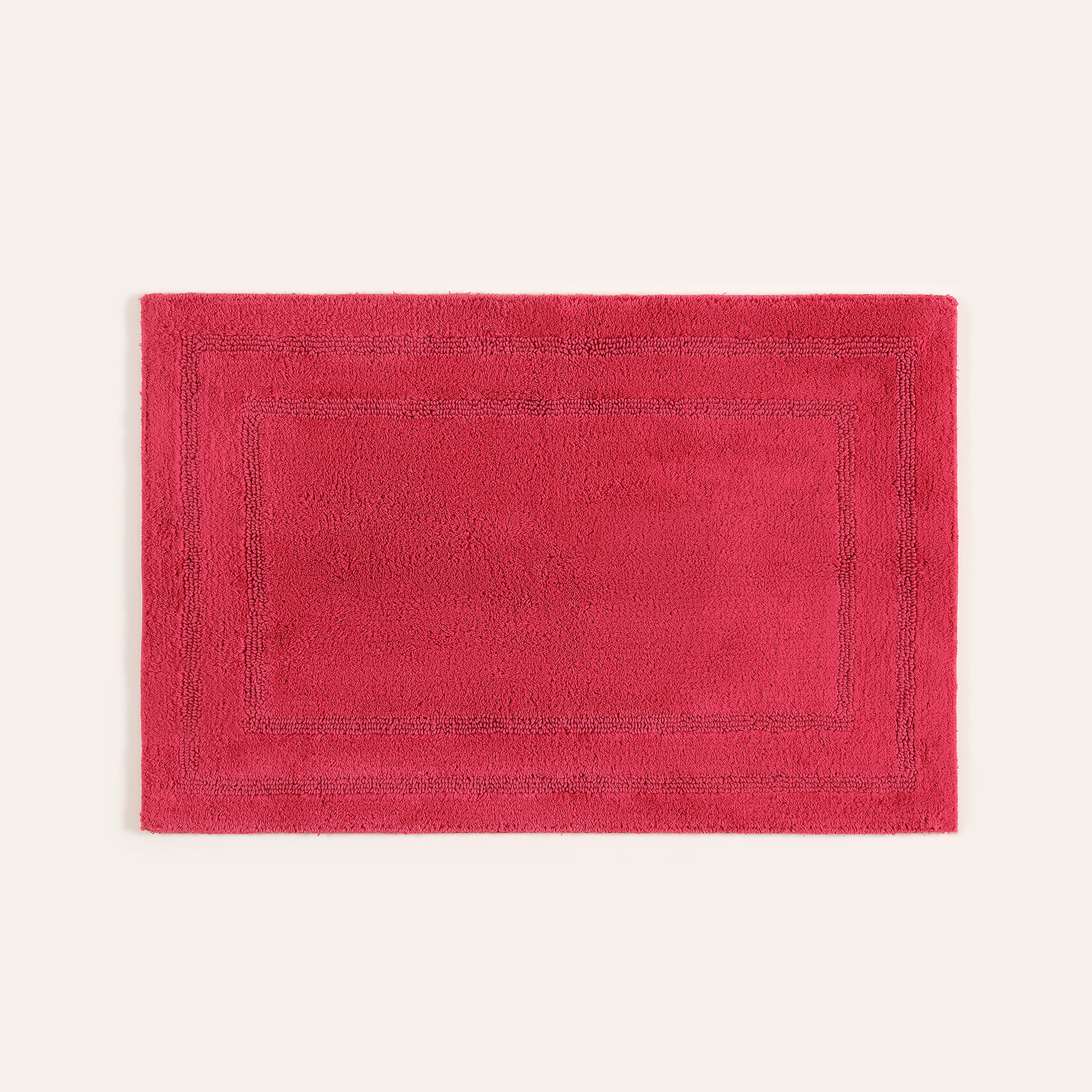 Solıd Çift Taraflı Pamuk %100 Pamuk Banyo Paspası 40x60 Cm Fuşya