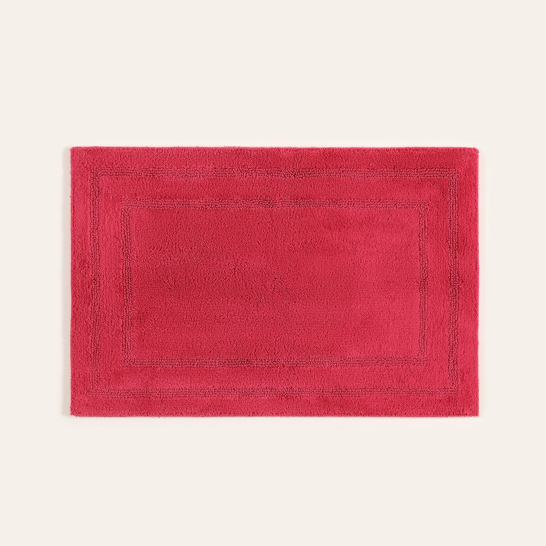 Solıd Çift Taraflı Pamuk %100 Pamuk Banyo Paspası 70x120 Cm Fuşya