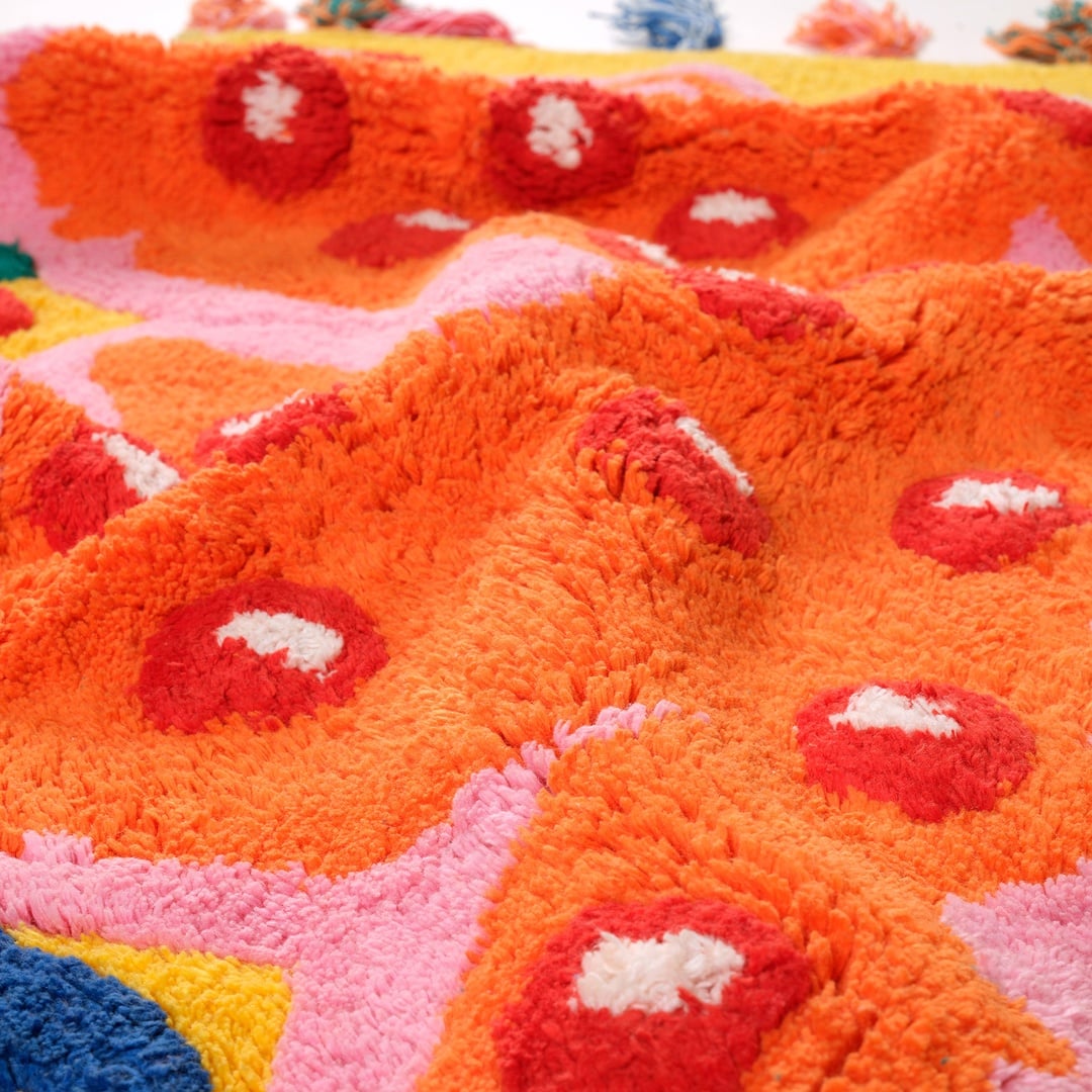 Punjab Pamuk %100 Pamuk Banyo Paspası 60x90 Cm Sarı - Turuncu