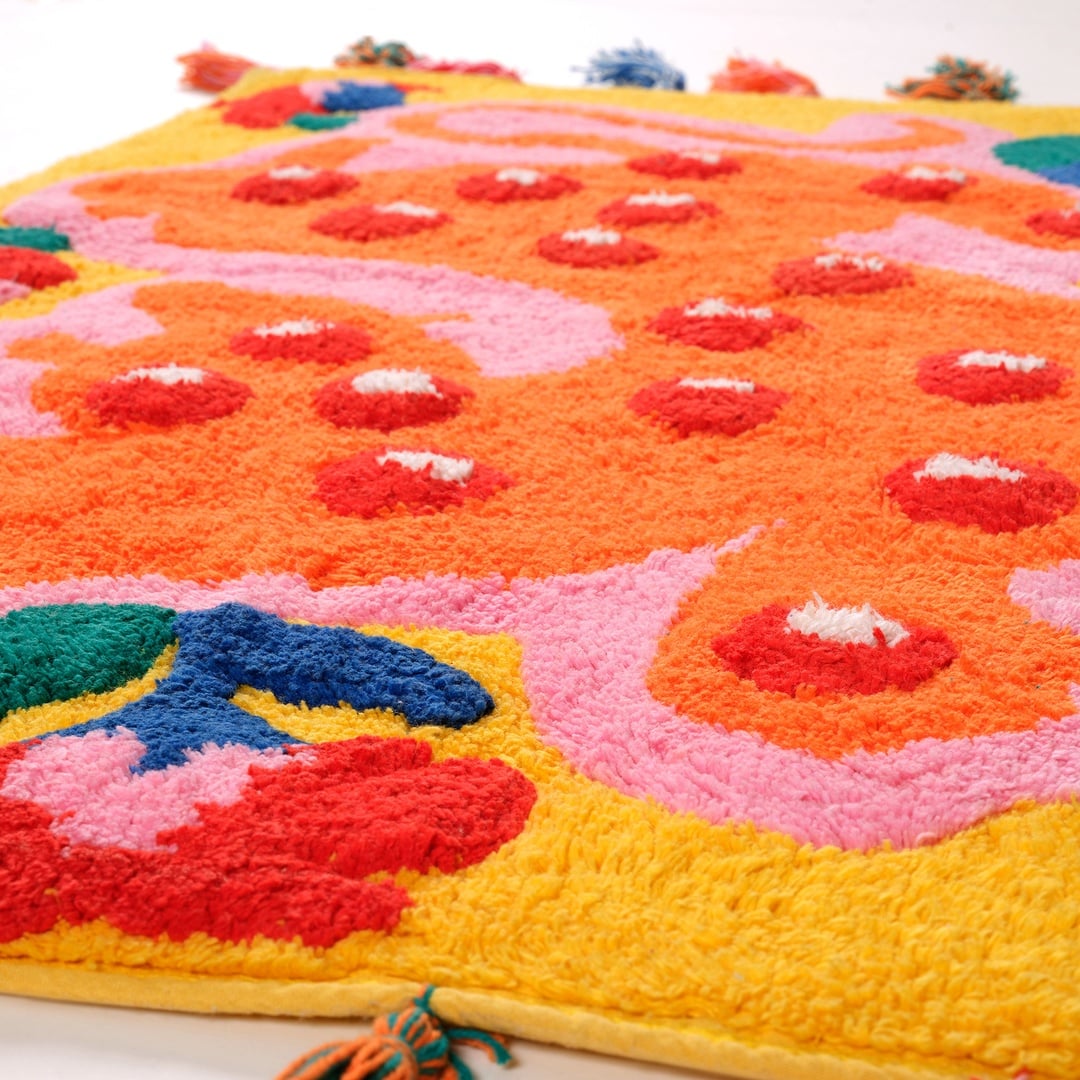 Punjab Pamuk %100 Pamuk Banyo Paspası 60x90 Cm Sarı - Turuncu