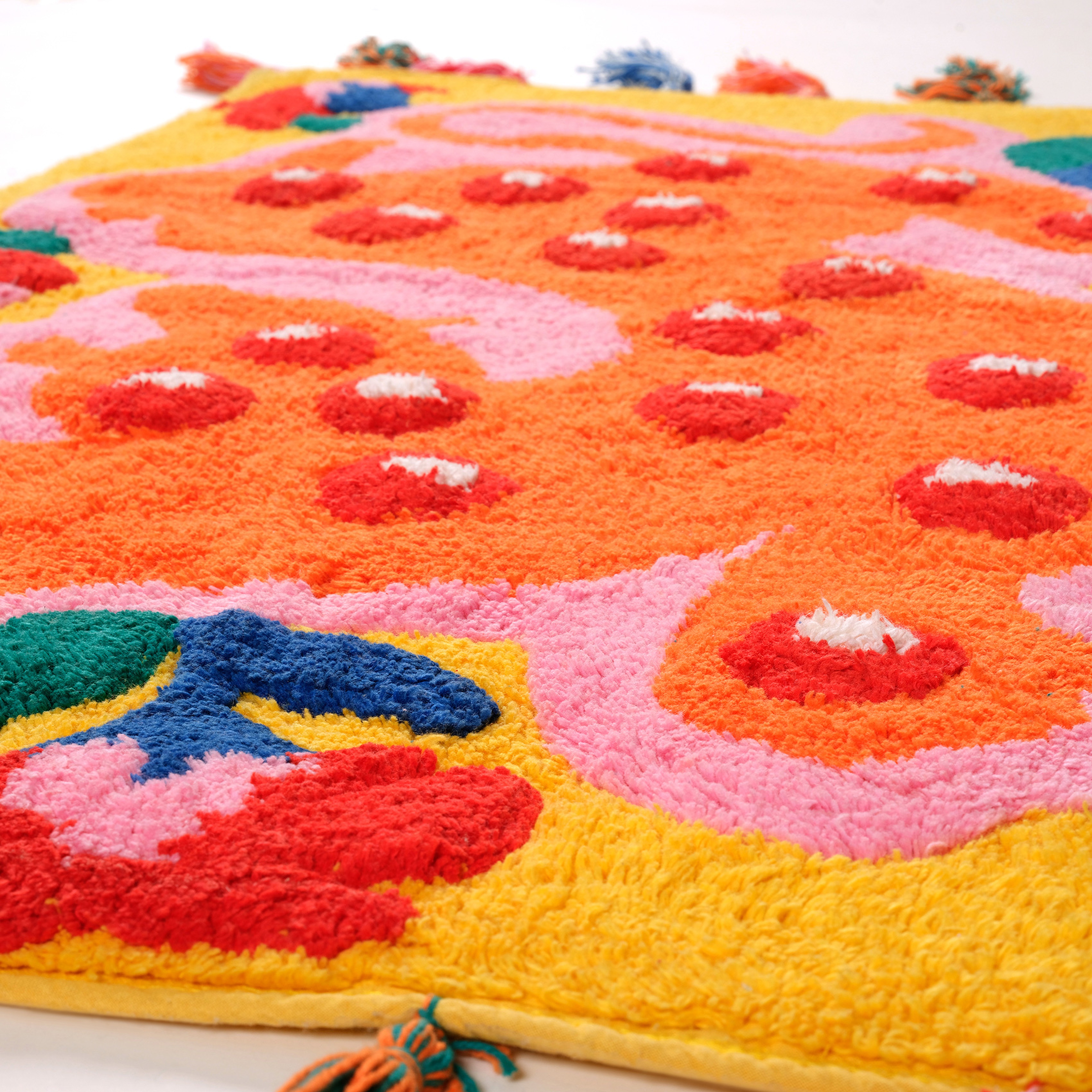 Punjab Pamuk %100 Pamuk Banyo Paspası 60x90 Cm Sarı - Turuncu