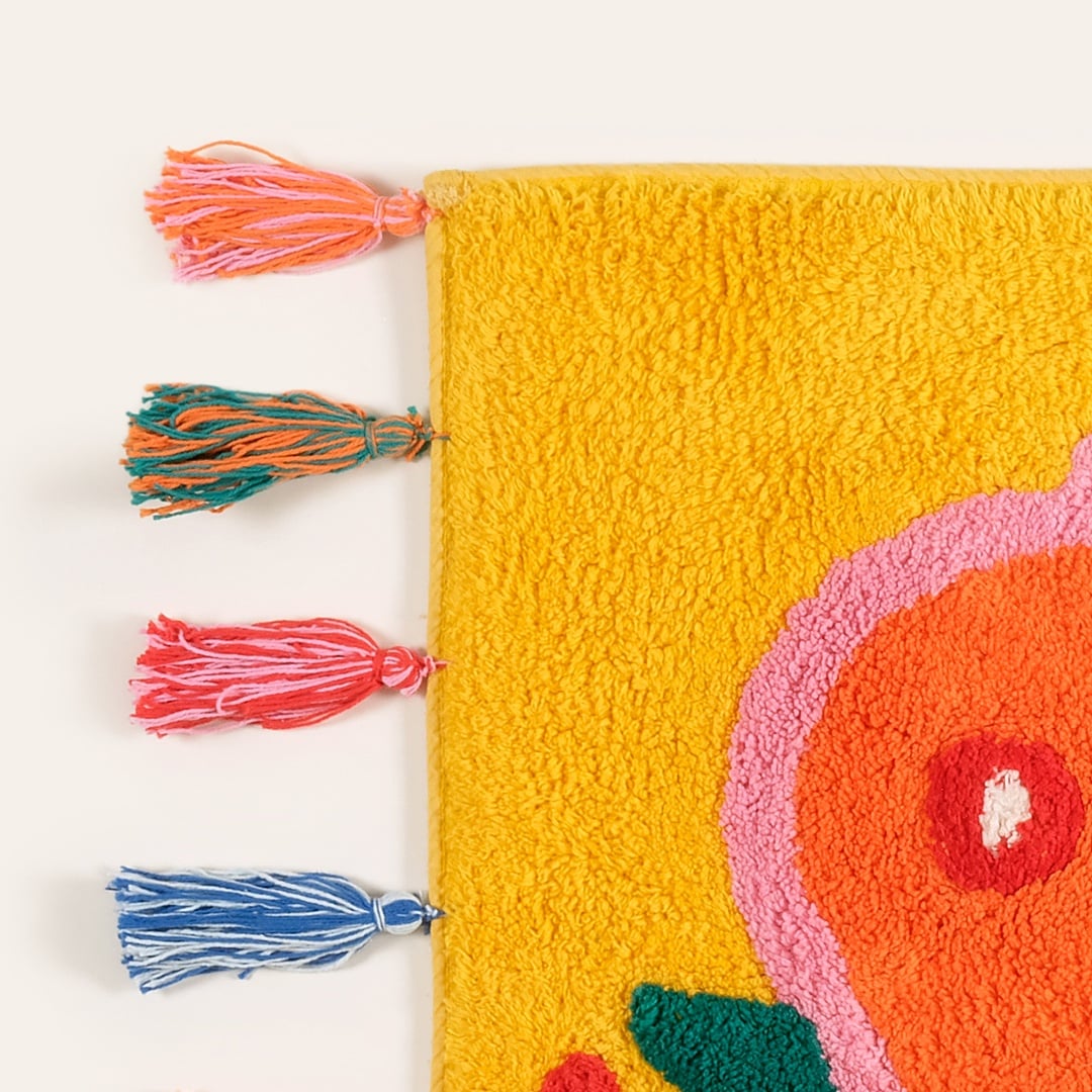 Punjab Pamuk %100 Pamuk Banyo Paspası 60x90 Cm Sarı - Turuncu