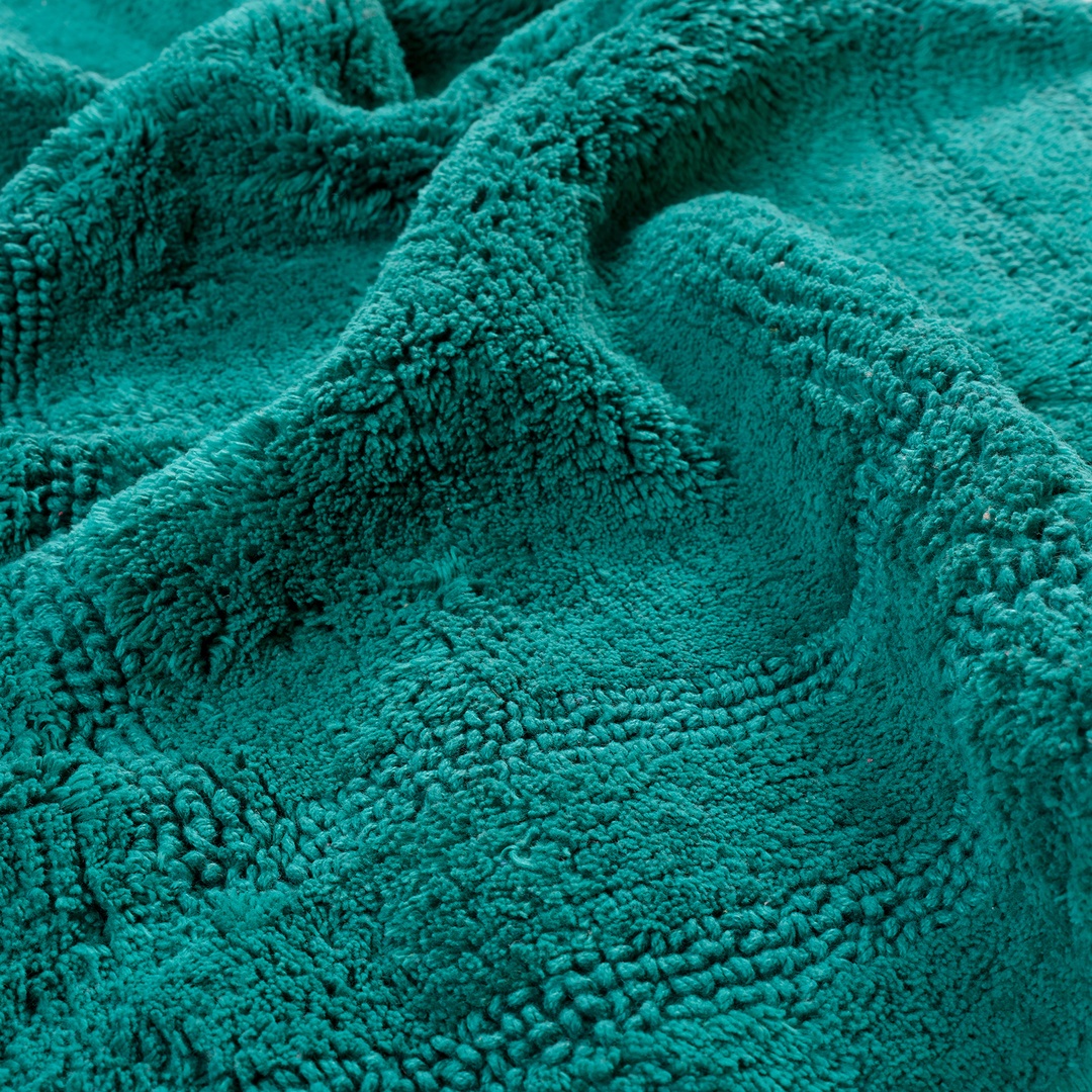 Solıd Reversıble Cotton %100 Cotton Bath Mat 40x60 Cm Dark Green