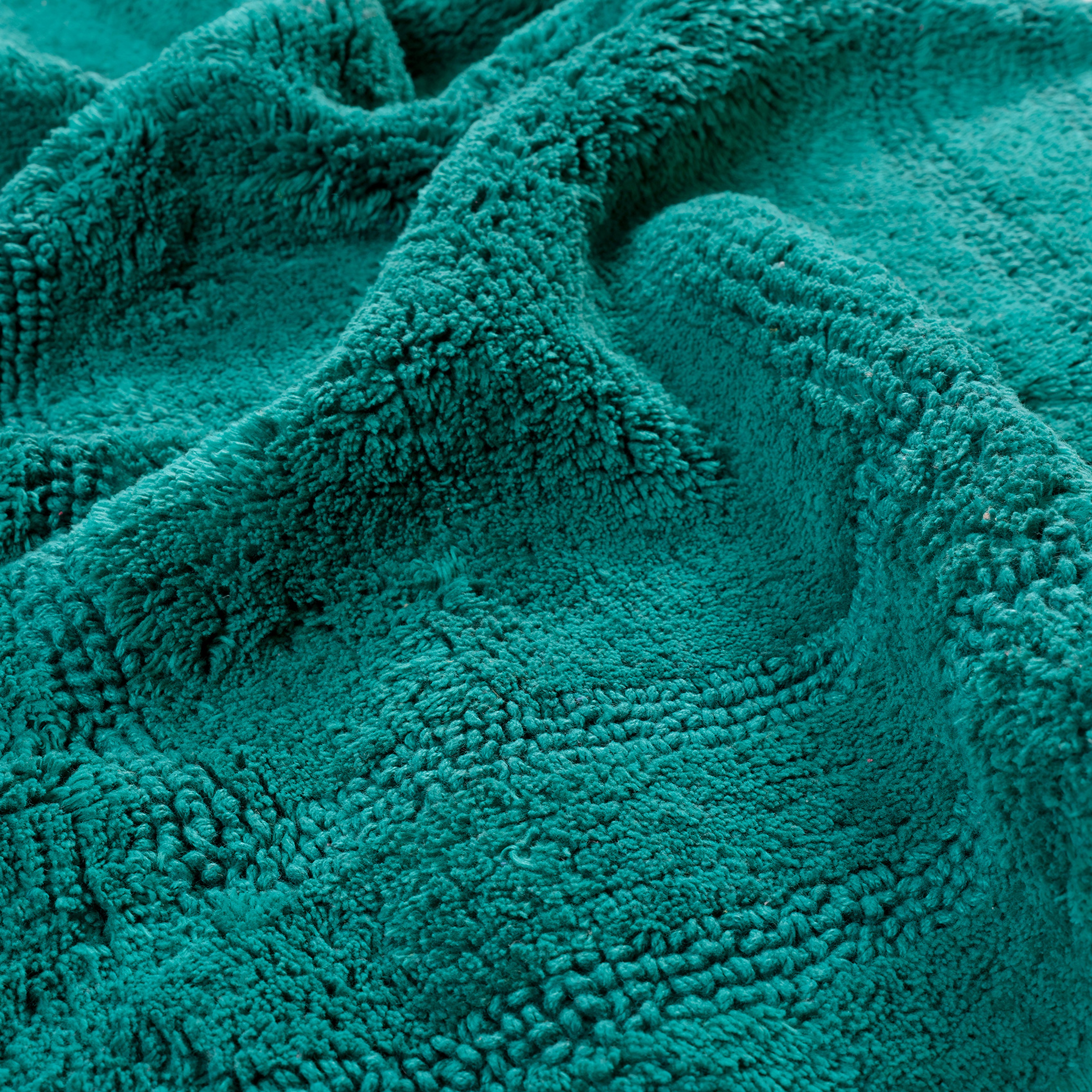 Solıd Çift Taraflı Pamuk %100 Pamuk Banyo Paspası 40x60 Cm Koyu Yeşil