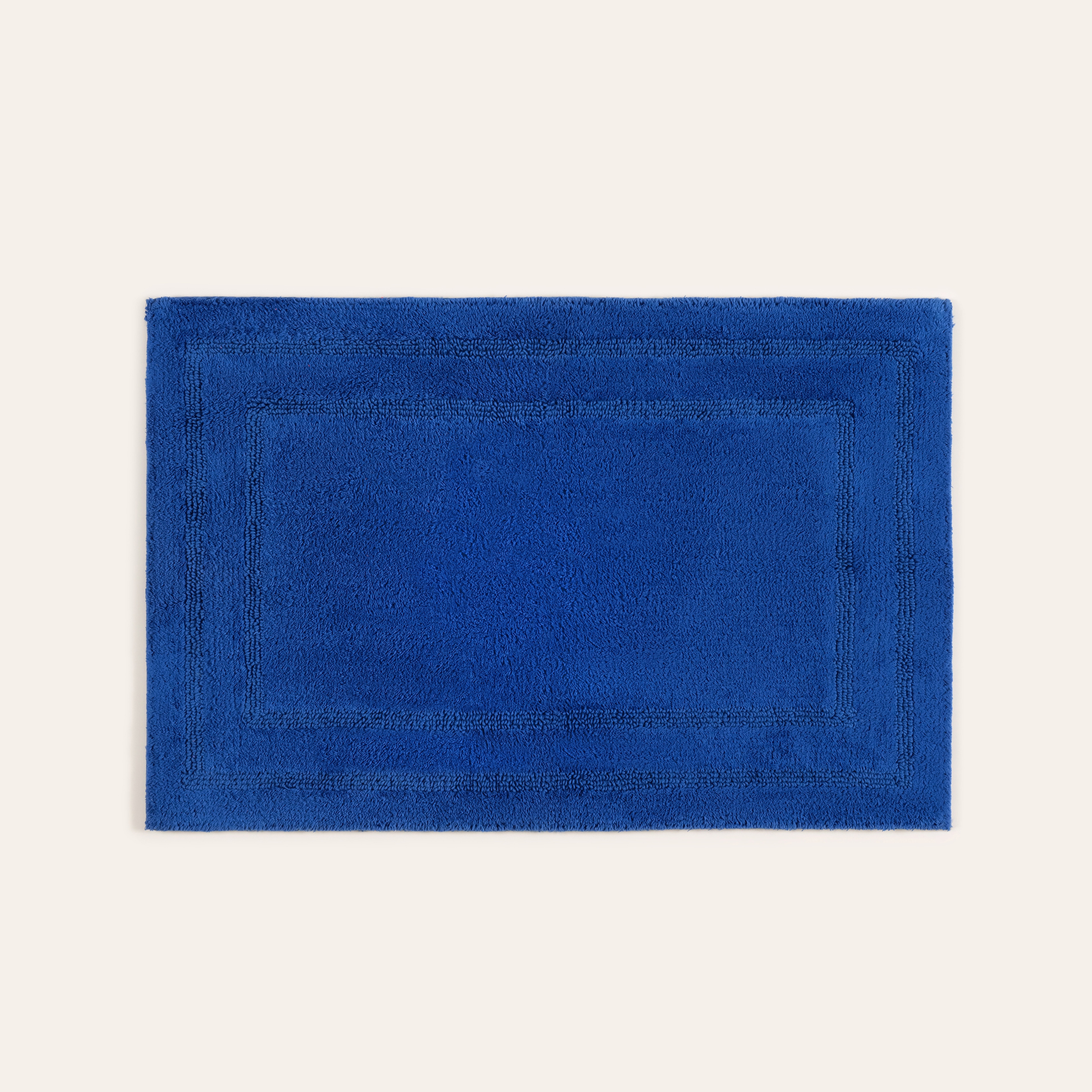 Solıd Çift Taraflı Pamuk %100 Pamuk Banyo Paspası 70x120 Cm Koyu Mavi