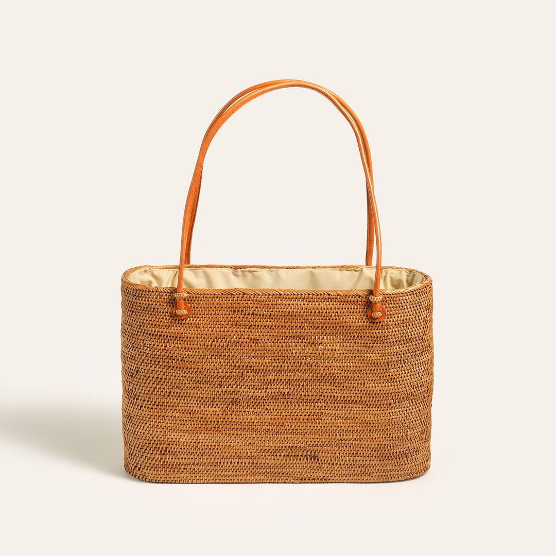 Flores Su Sümbülü - Deniz Çayırı Çanta 40x25 Cm Natural