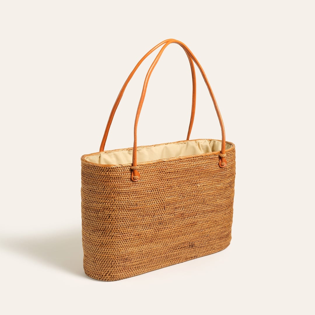 Flores Su Sümbülü - Deniz Çayırı Çanta 40x25 Cm Natural